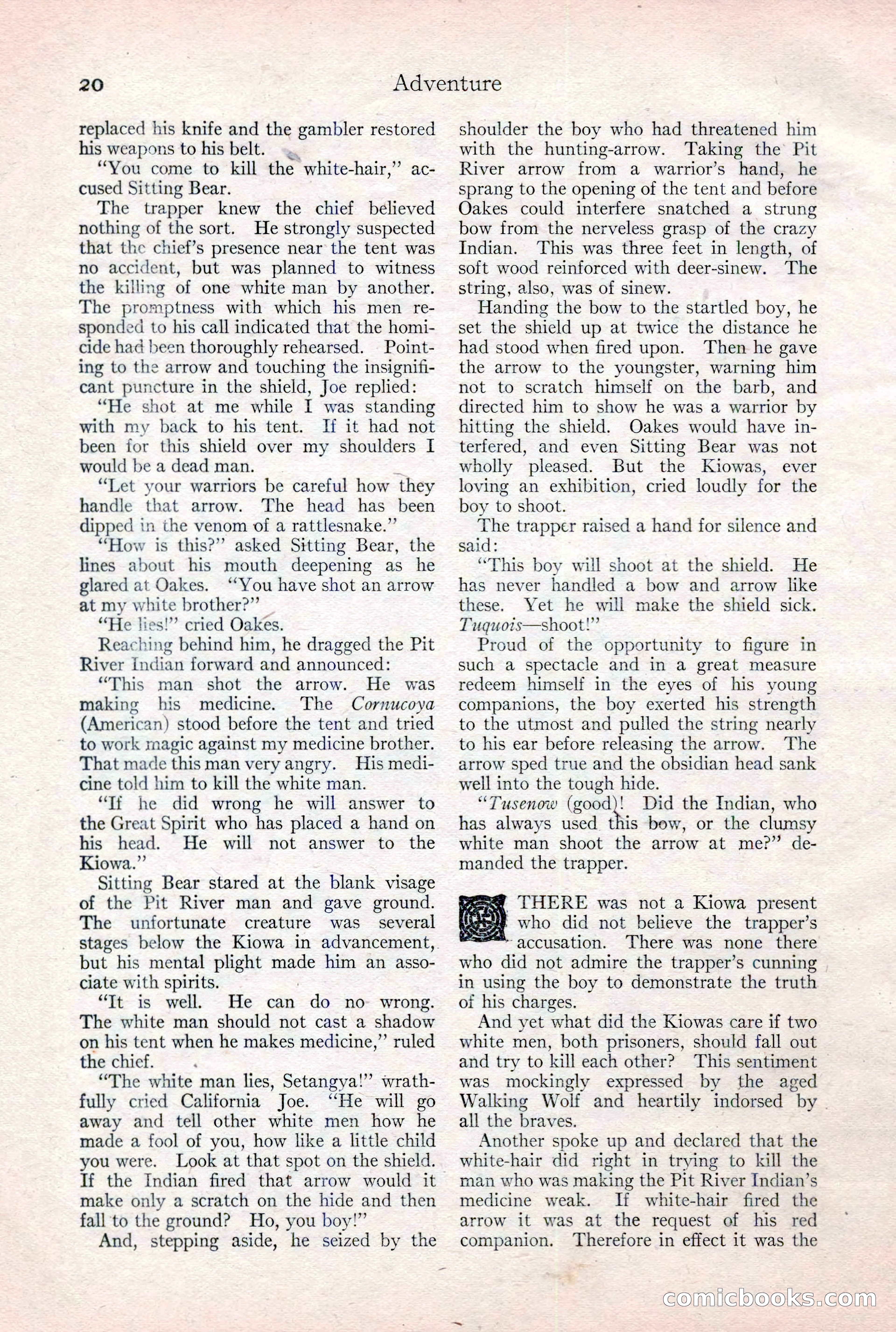 Adventure Magazine Cover, February 3, 1921 — page 26 of 200