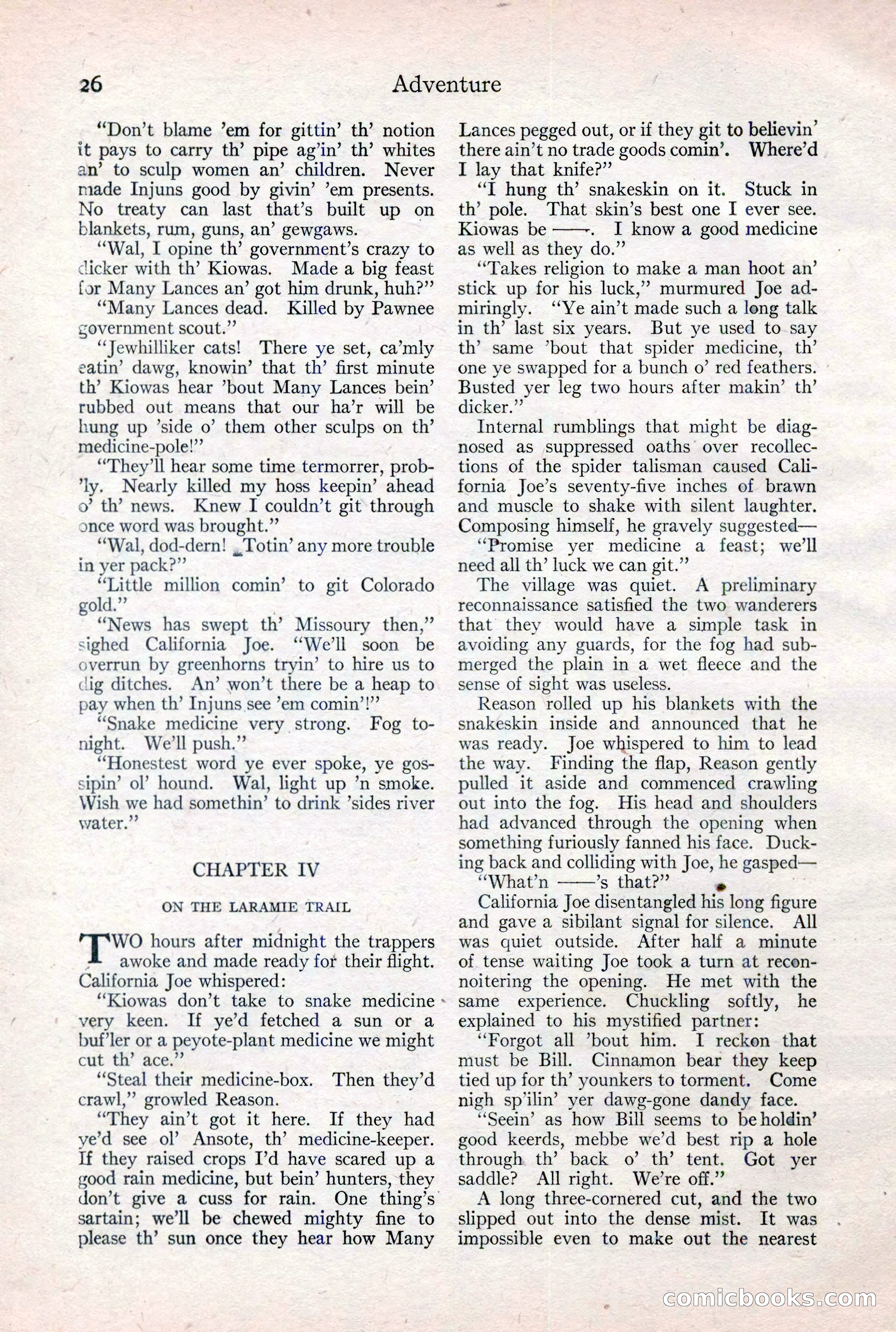 Adventure Magazine Cover, February 3, 1921 — page 32 of 200