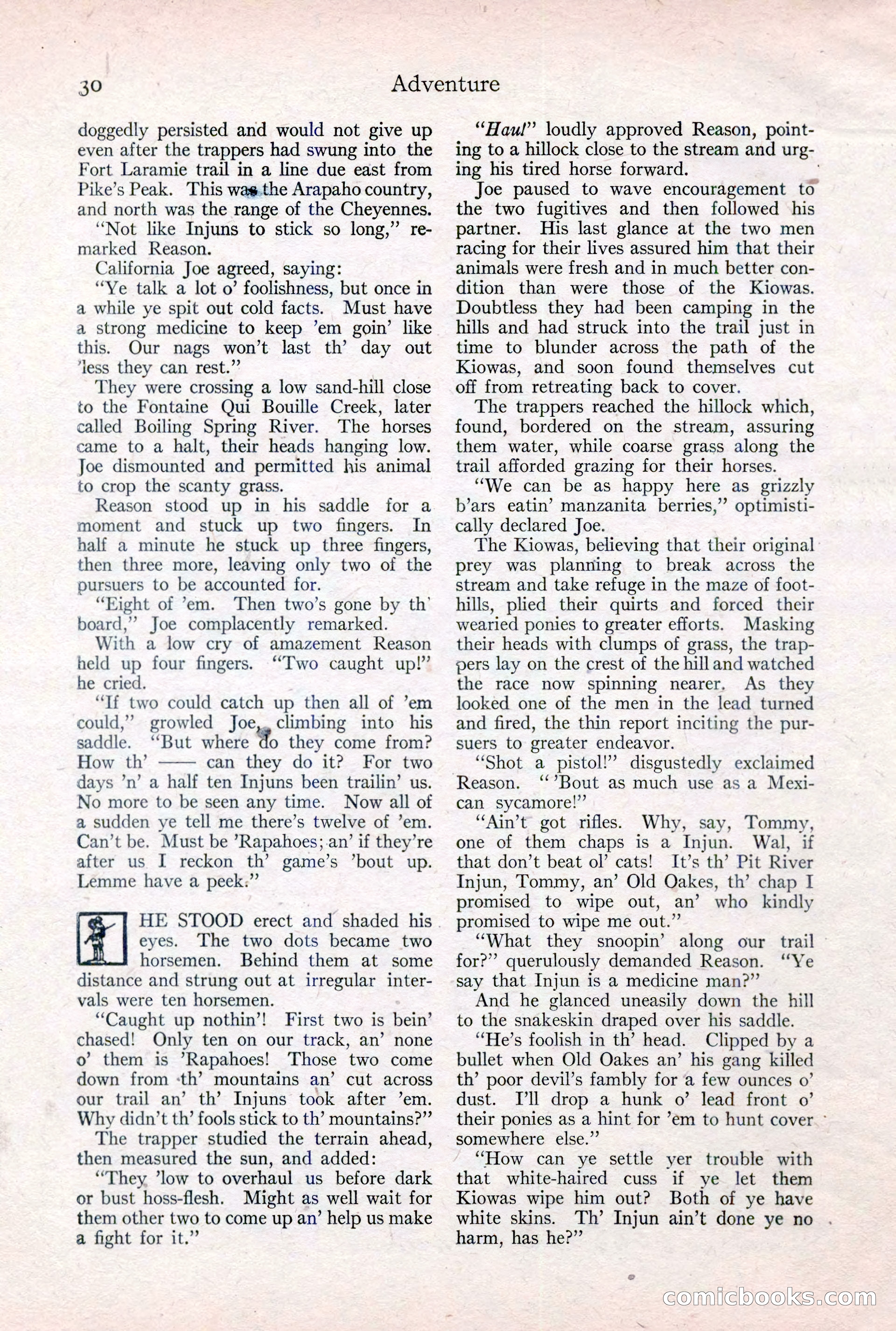 Adventure Magazine Cover, February 3, 1921 — page 36 of 200