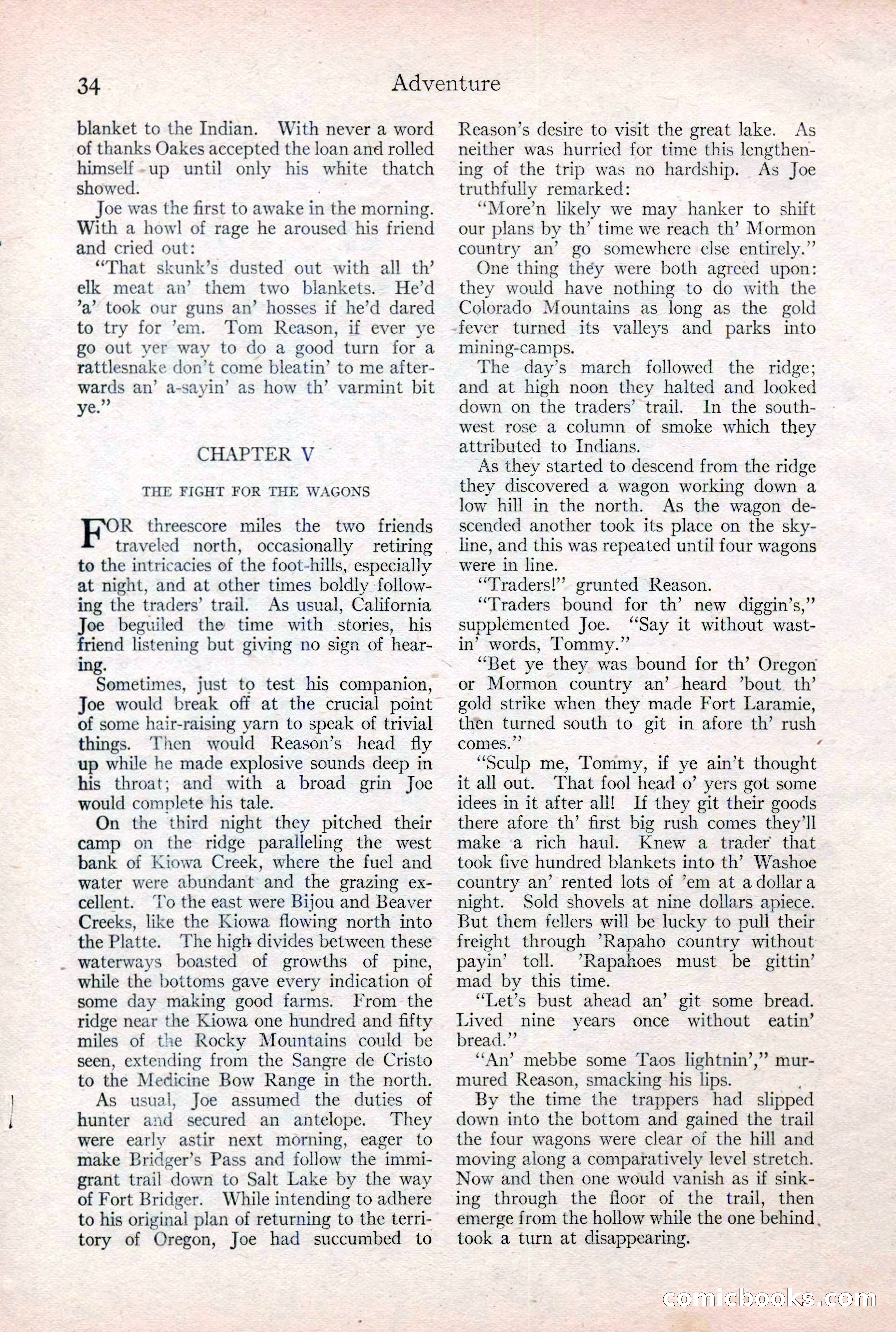 Adventure Magazine Cover, February 3, 1921 — page 40 of 200