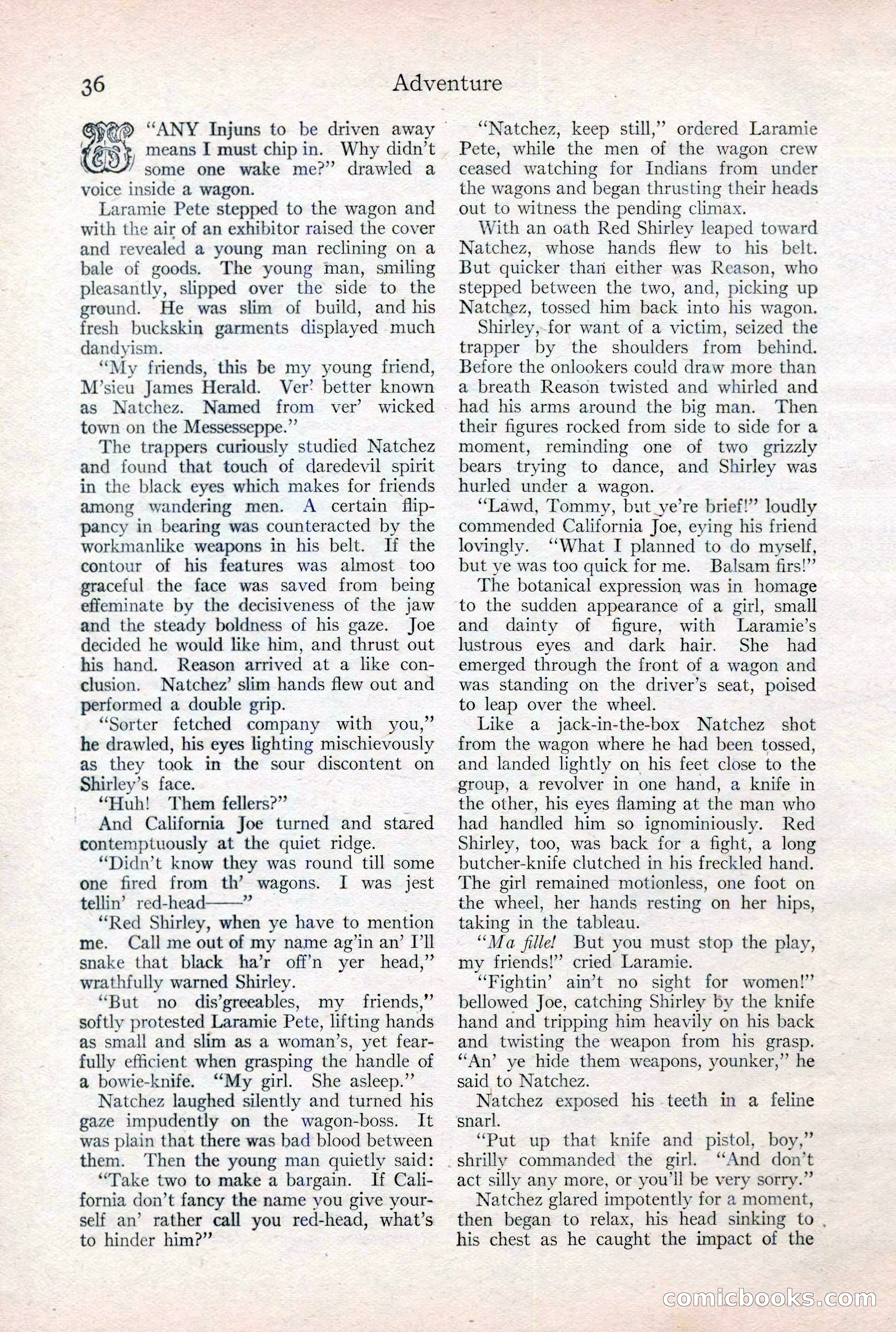 Adventure Magazine Cover, February 3, 1921 — page 42 of 200
