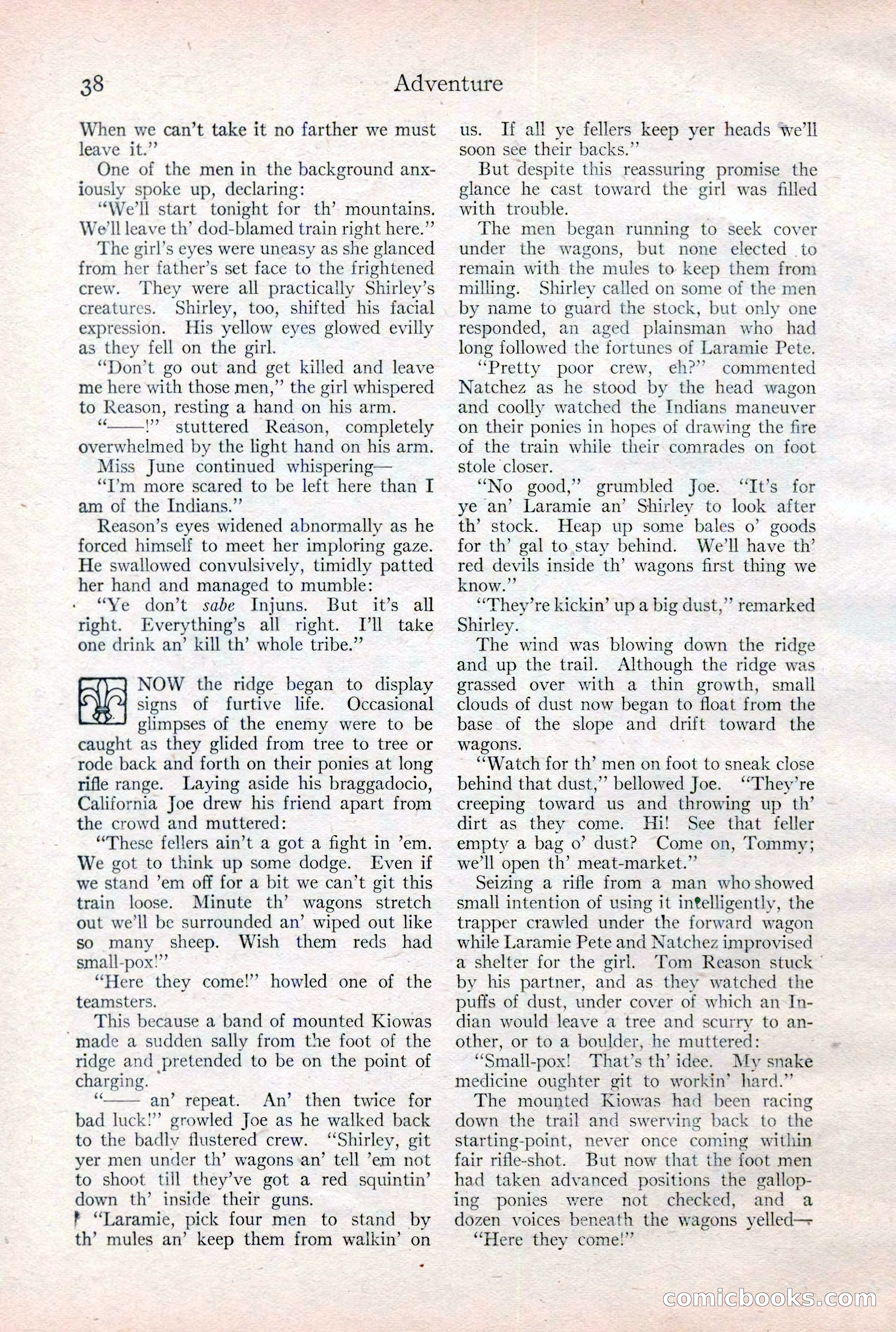 Adventure Magazine Cover, February 3, 1921 — page 44 of 200
