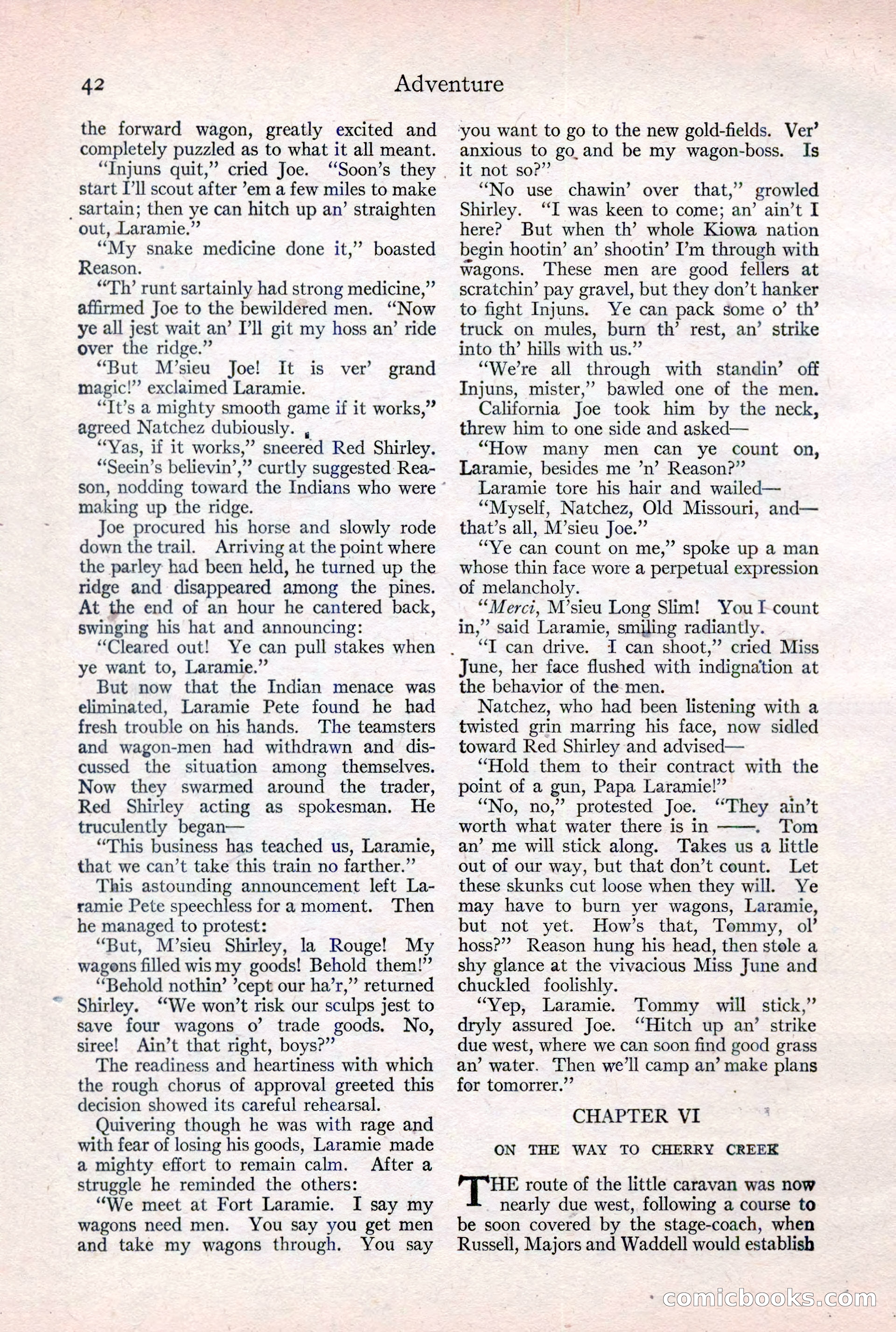 Adventure Magazine Cover, February 3, 1921 — page 48 of 200