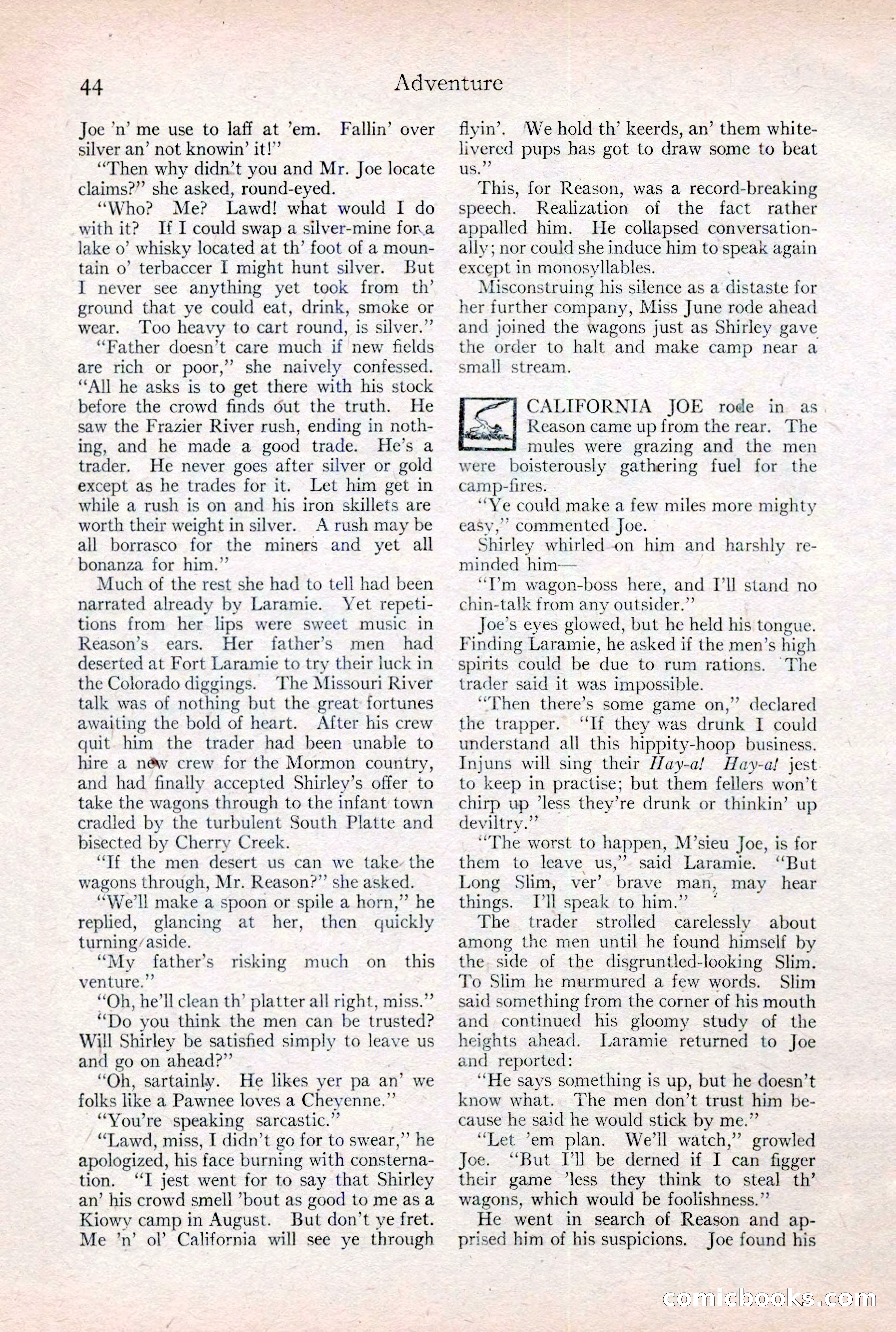 Adventure Magazine Cover, February 3, 1921 — page 50 of 200