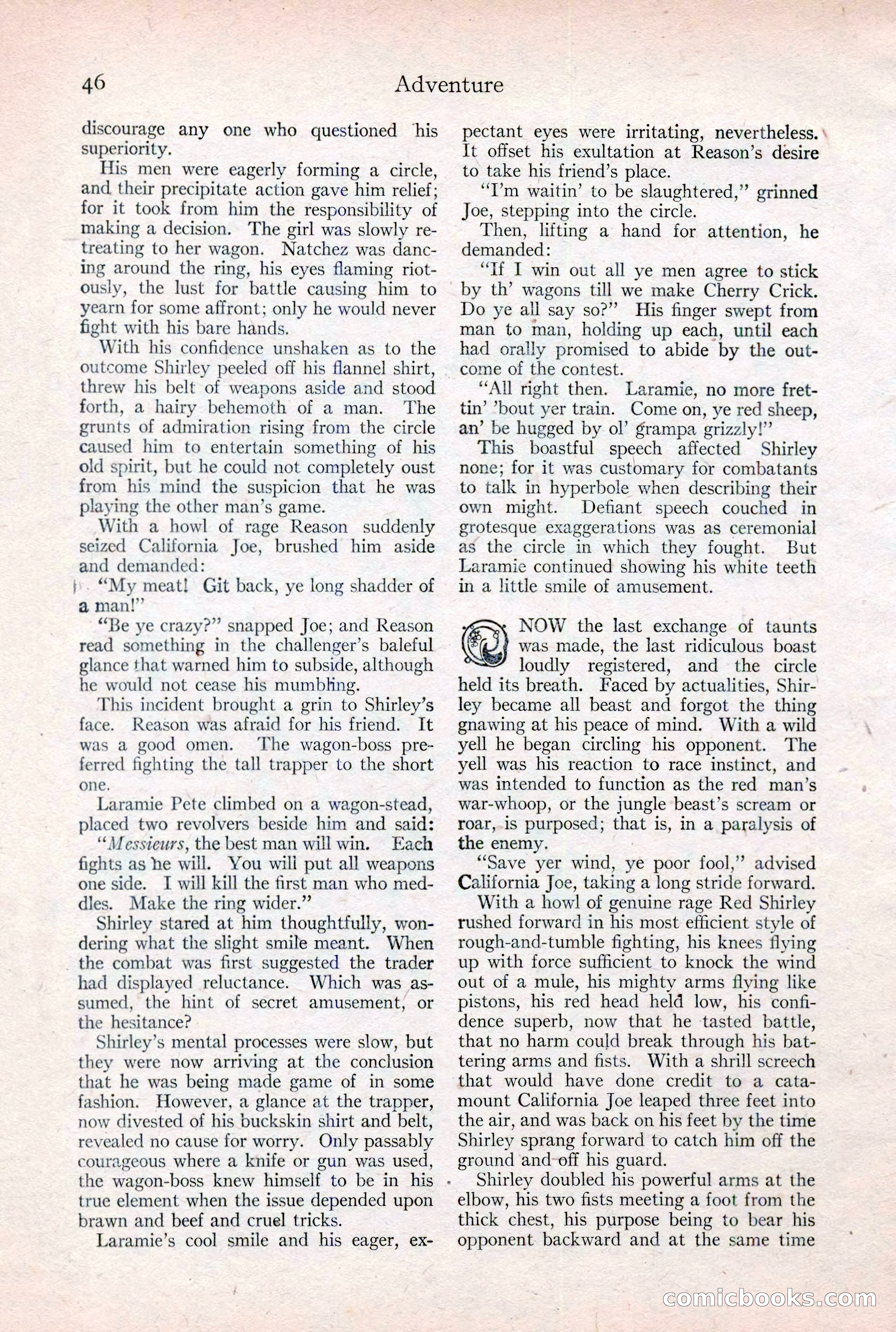 Adventure Magazine Cover, February 3, 1921 — page 52 of 200