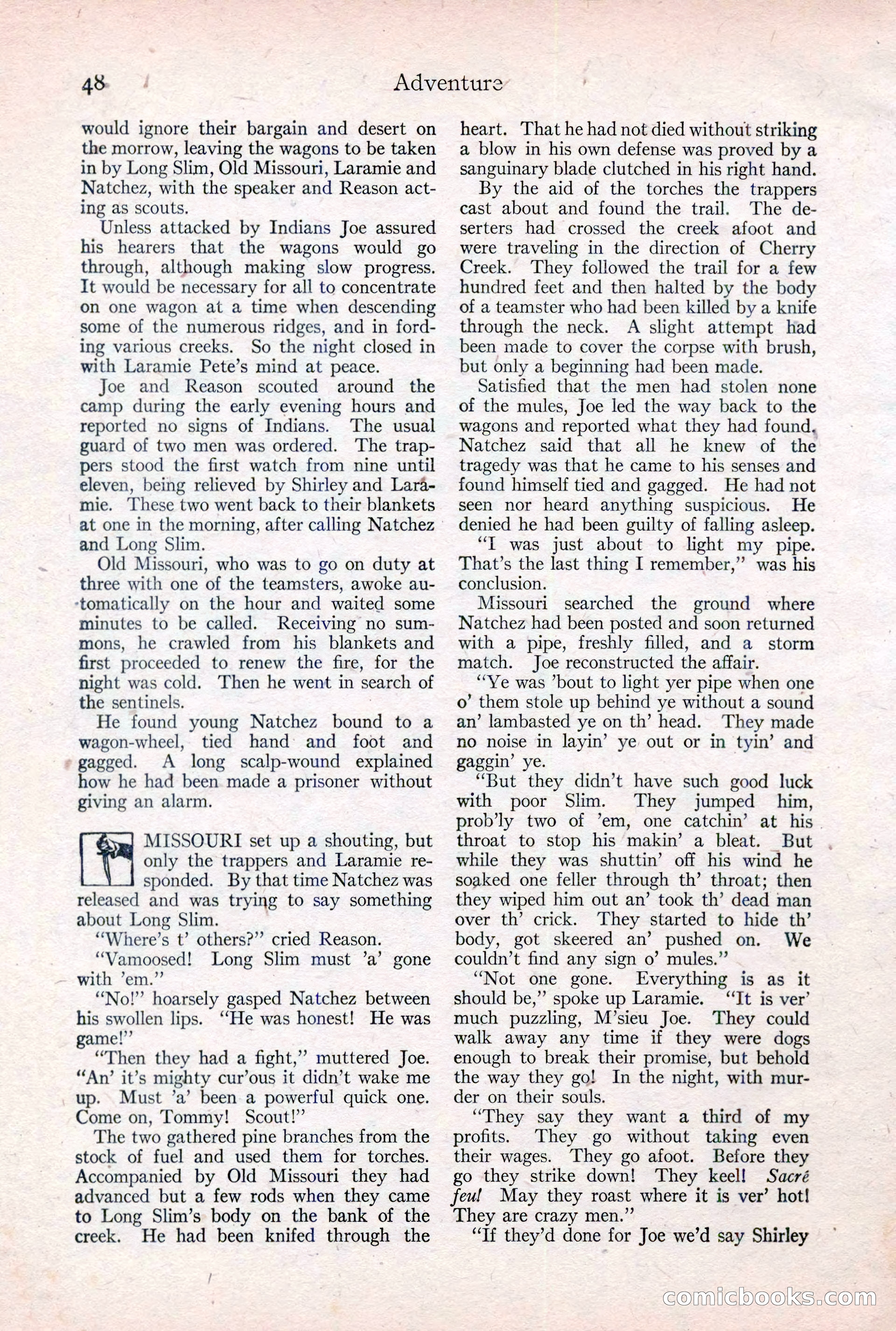 Adventure Magazine Cover, February 3, 1921 — page 54 of 200
