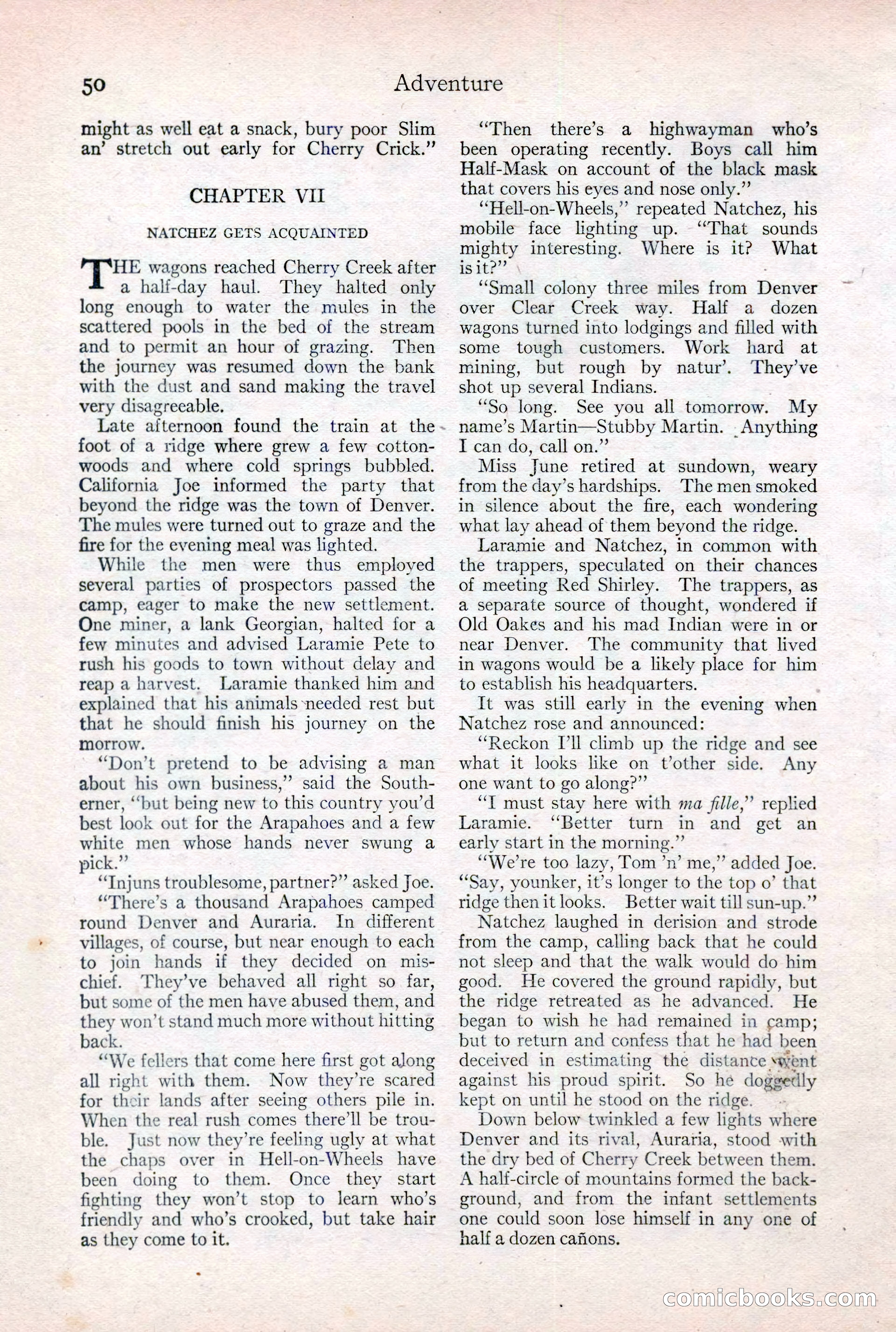 Adventure Magazine Cover, February 3, 1921 — page 56 of 200