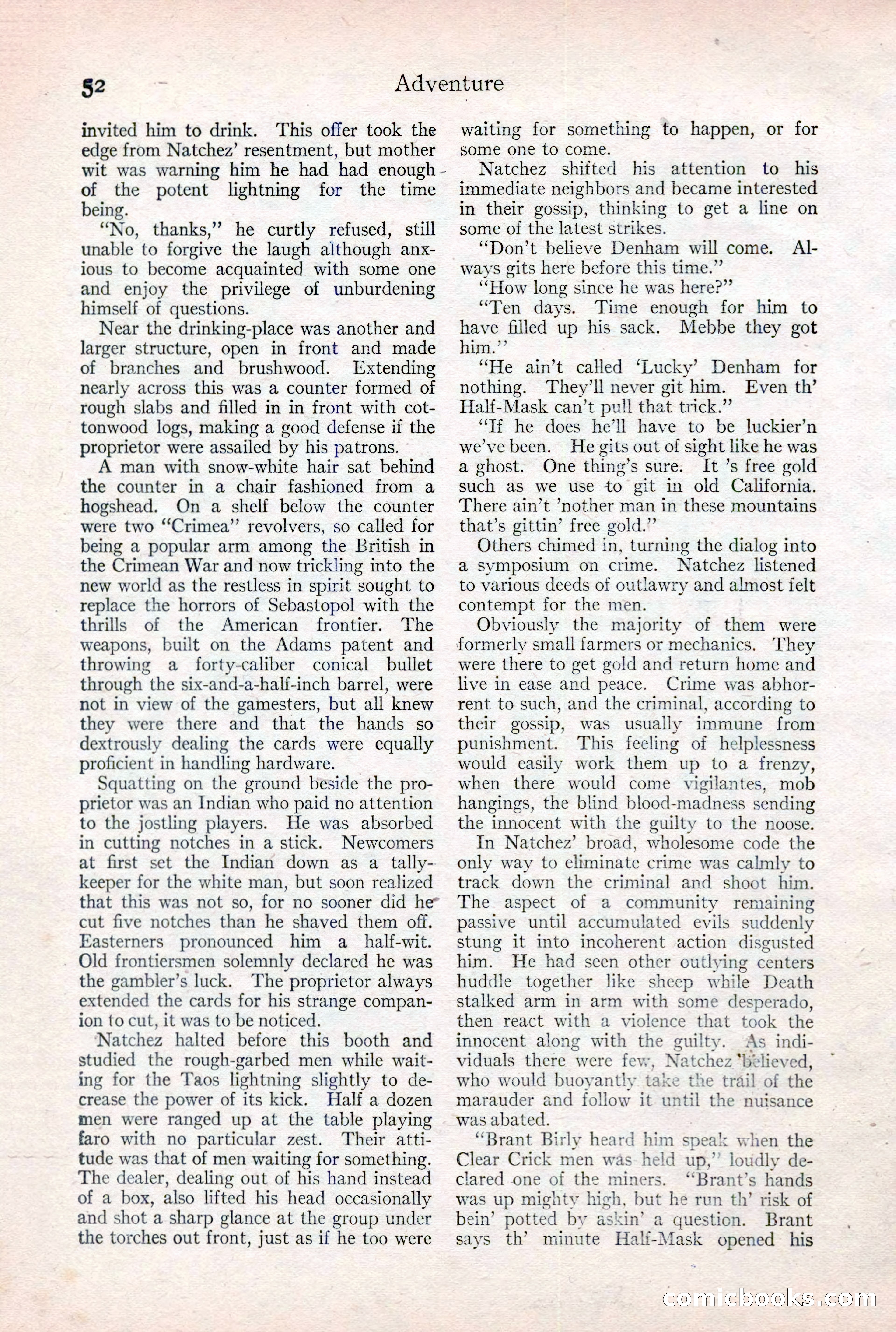 Adventure Magazine Cover, February 3, 1921 — page 58 of 200