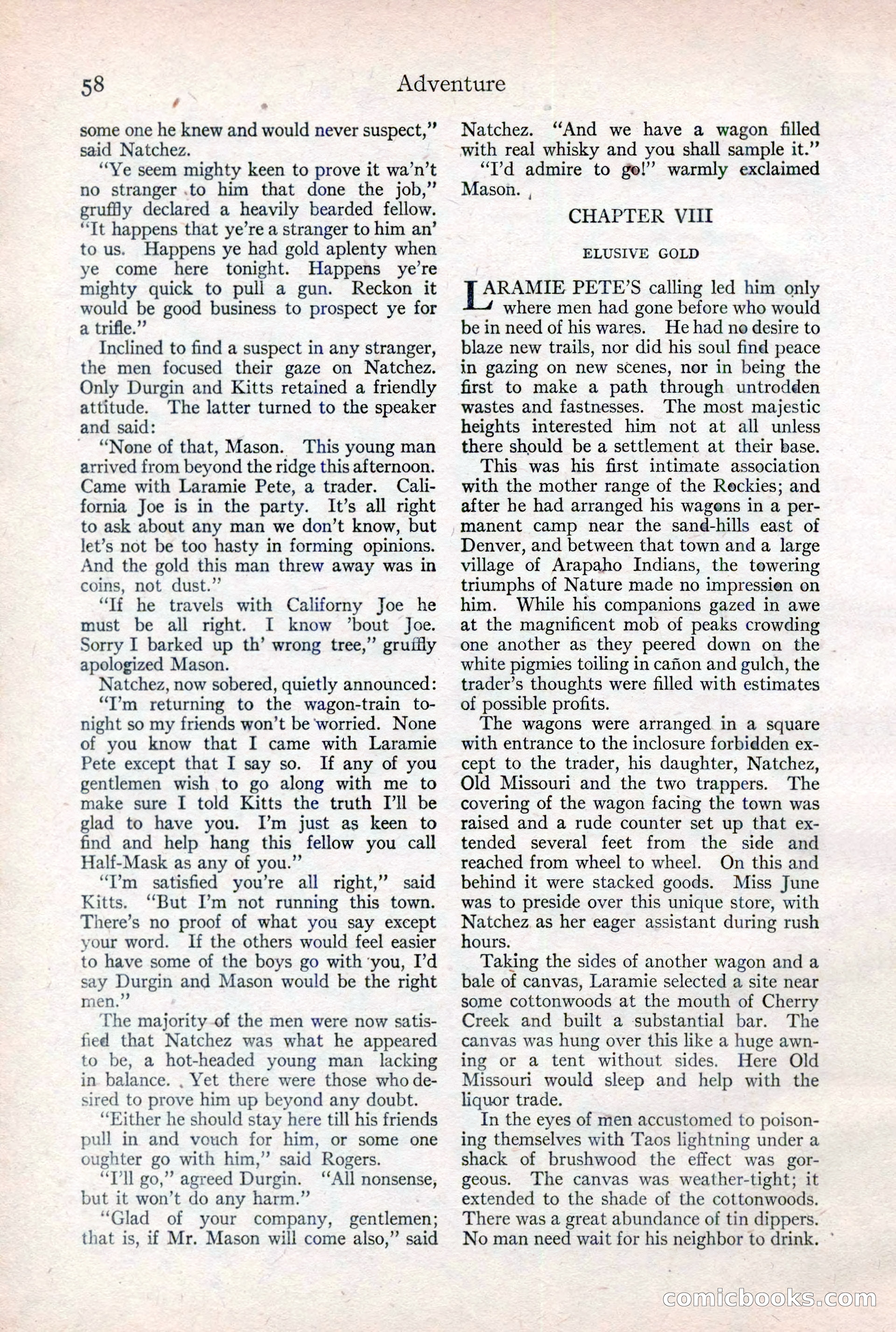 Adventure Magazine Cover, February 3, 1921 — page 64 of 200