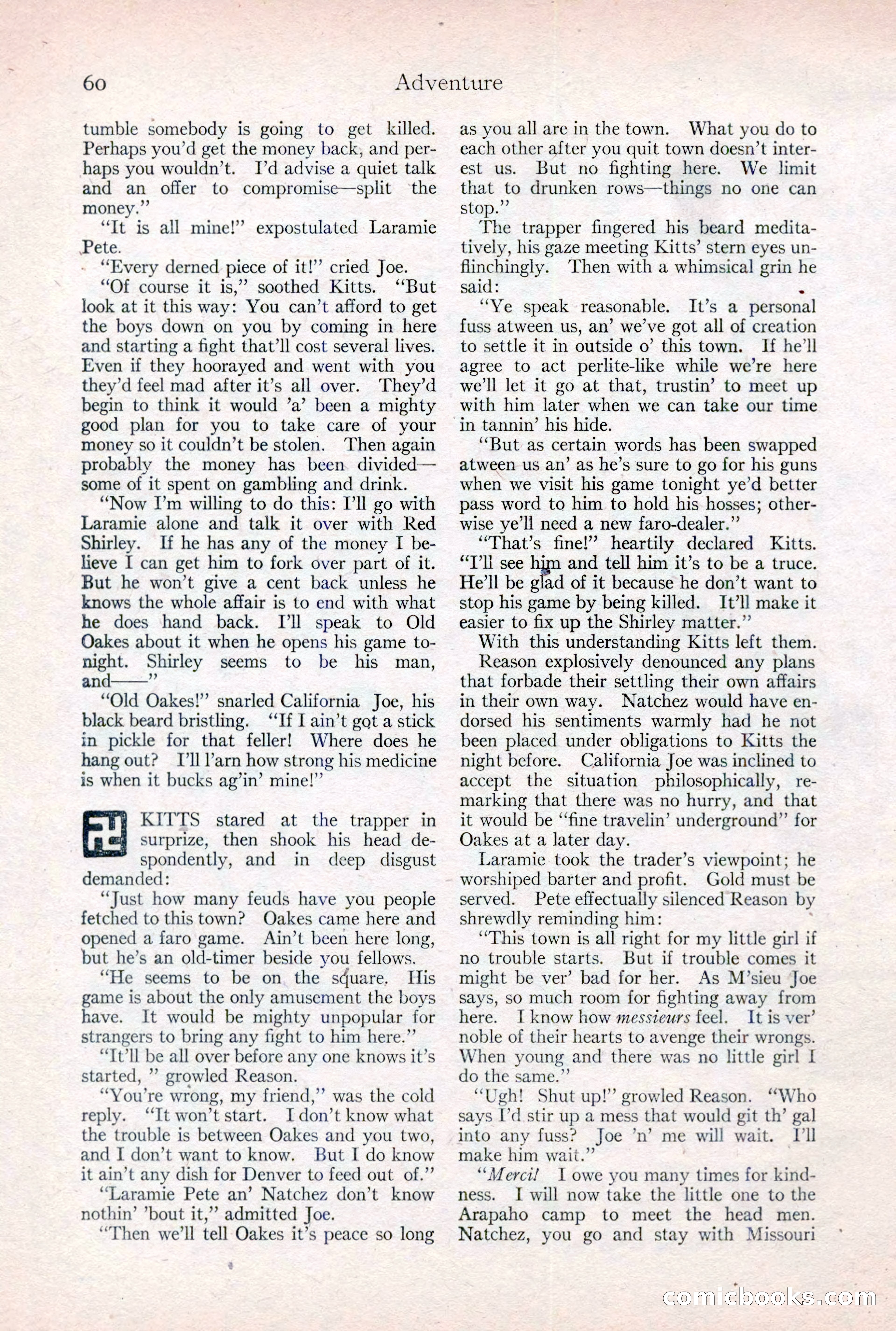 Adventure Magazine Cover, February 3, 1921 — page 66 of 200