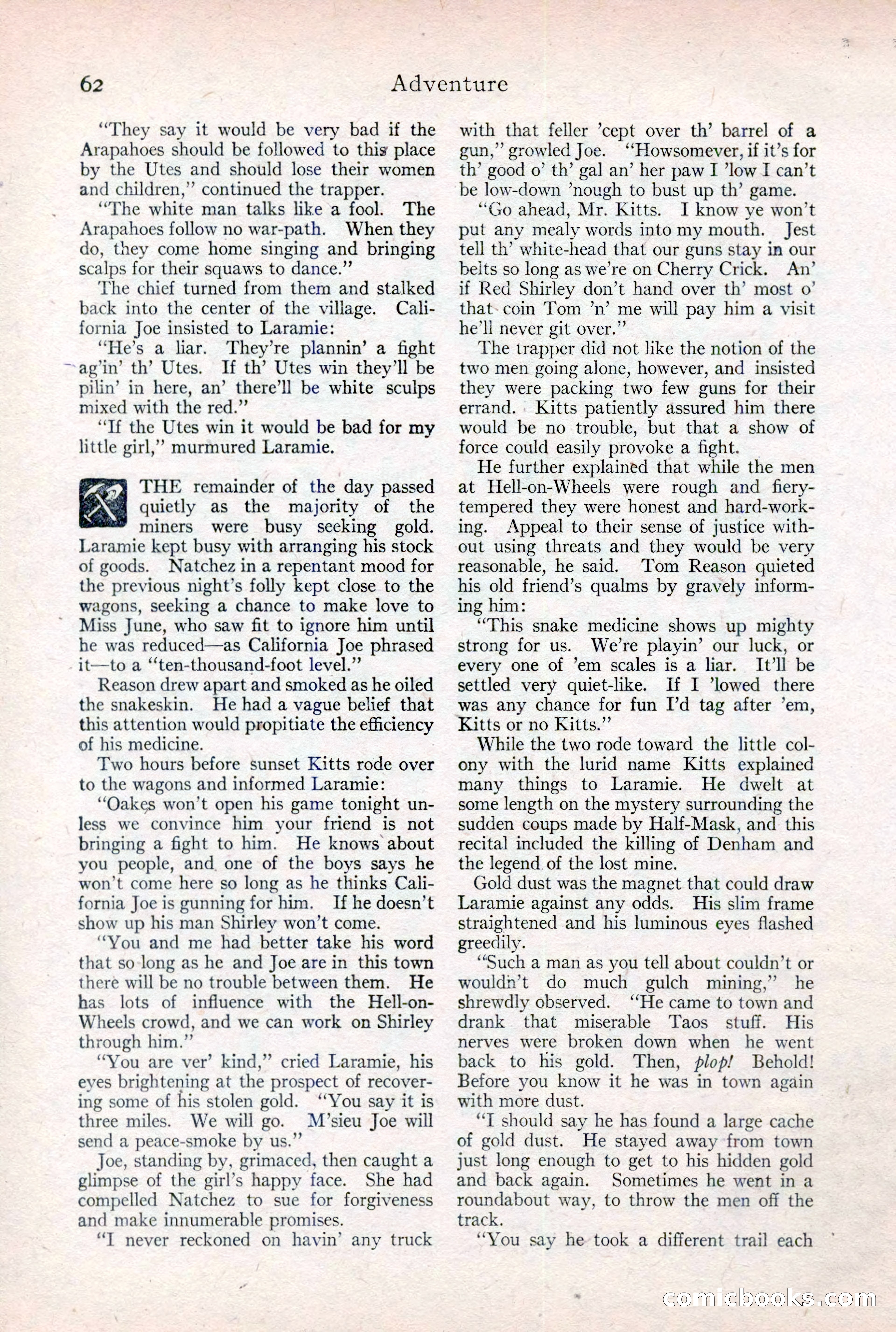 Adventure Magazine Cover, February 3, 1921 — page 68 of 200
