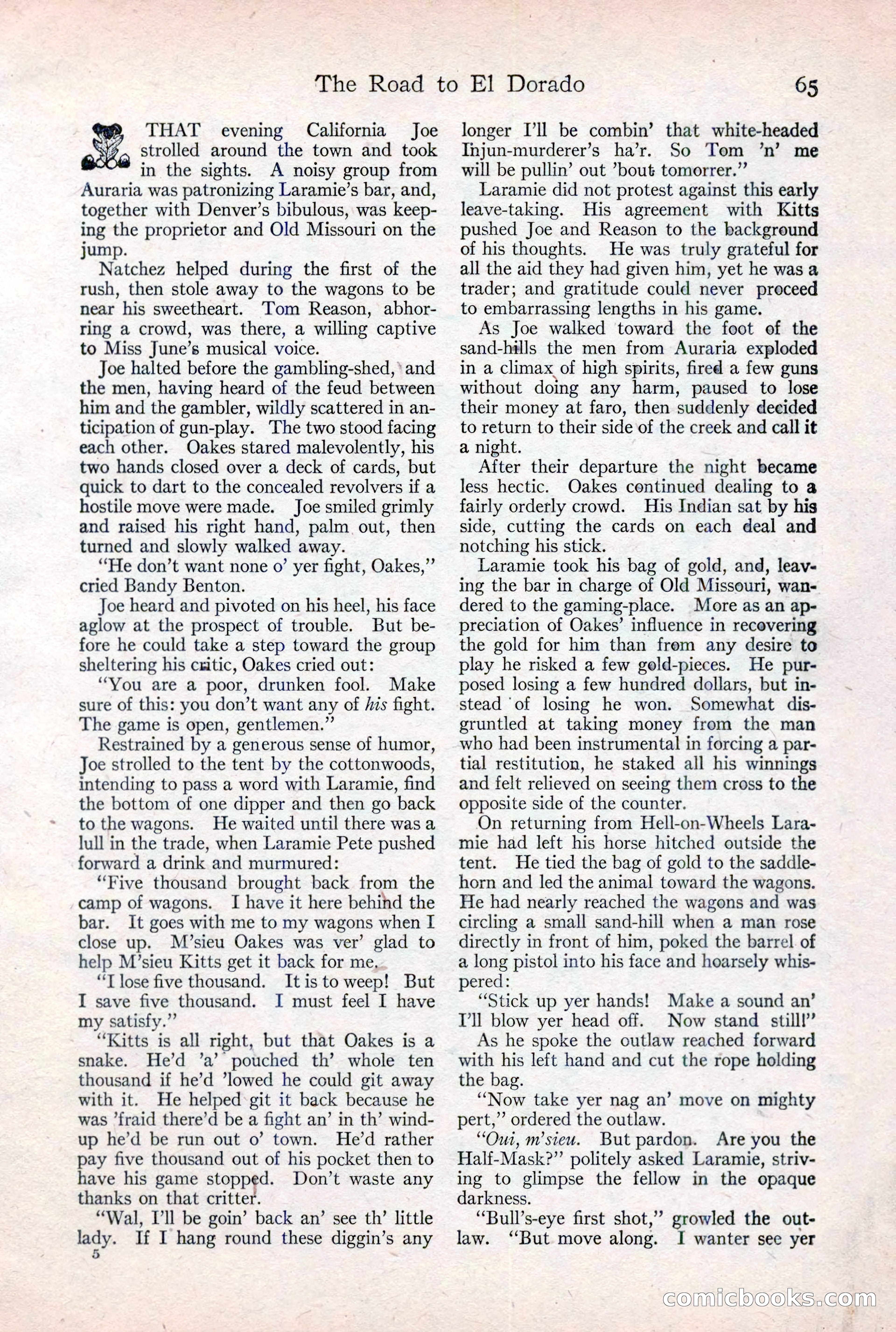 Adventure Magazine Cover, February 3, 1921 — page 71 of 200