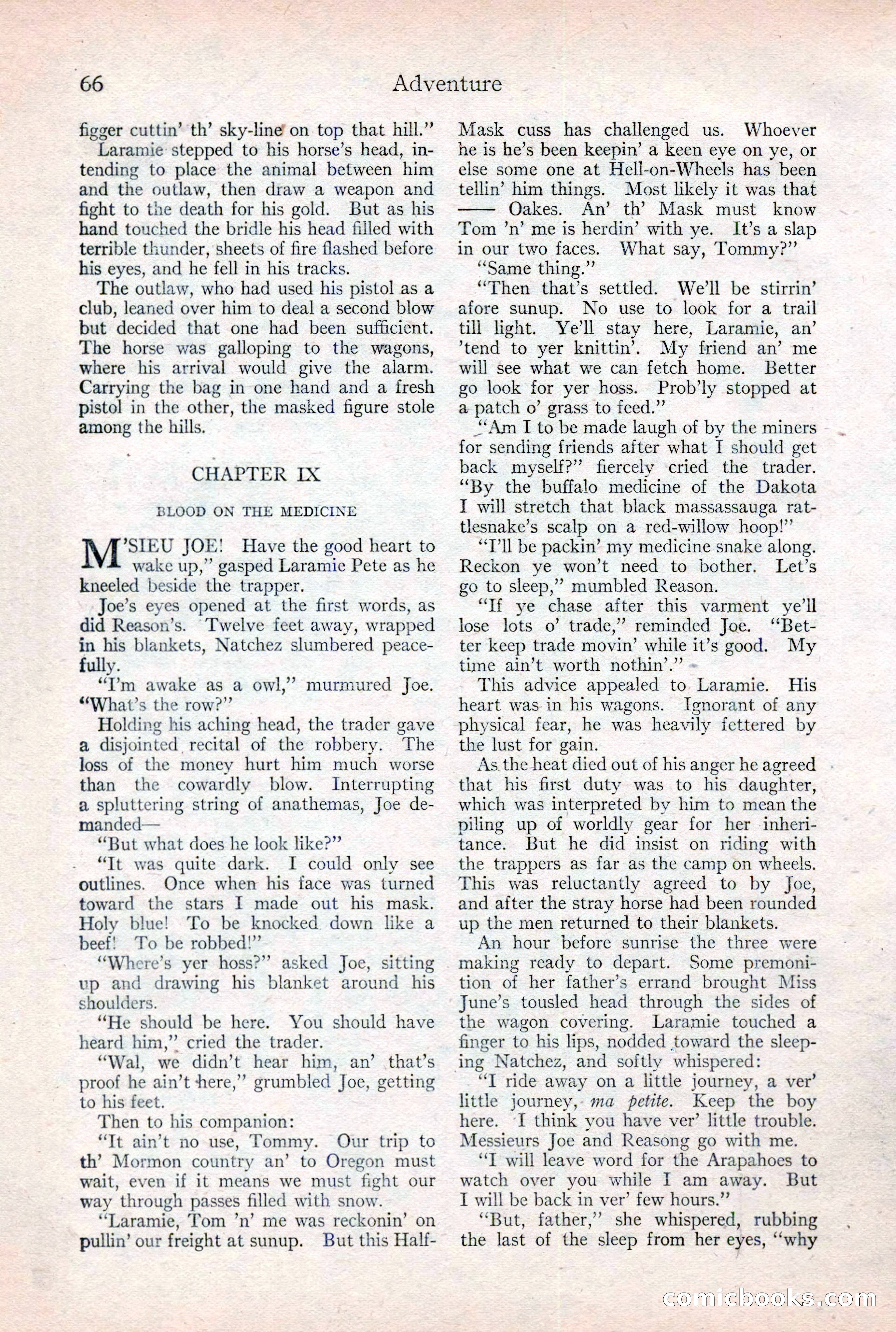 Adventure Magazine Cover, February 3, 1921 — page 72 of 200