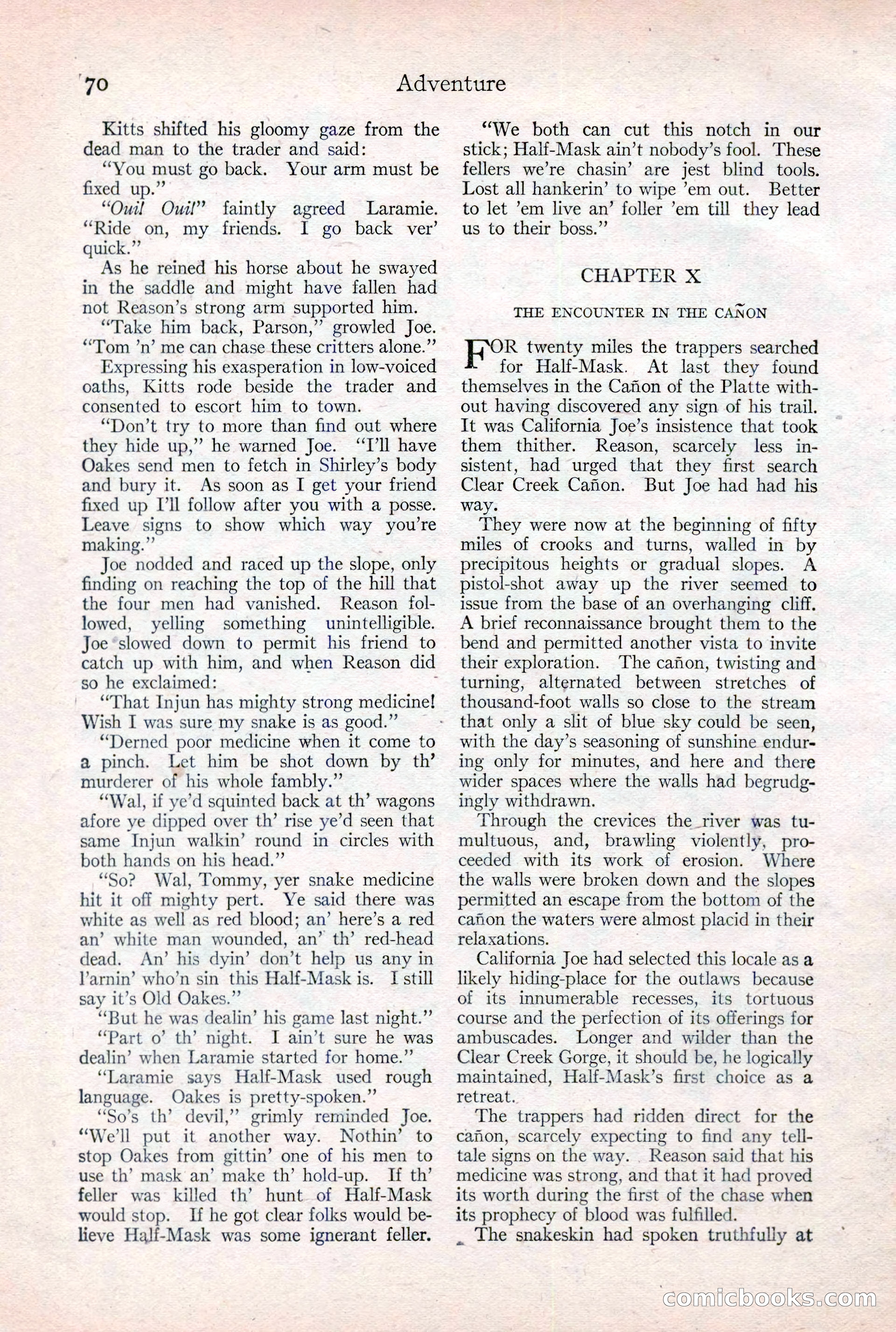 Adventure Magazine Cover, February 3, 1921 — page 76 of 200