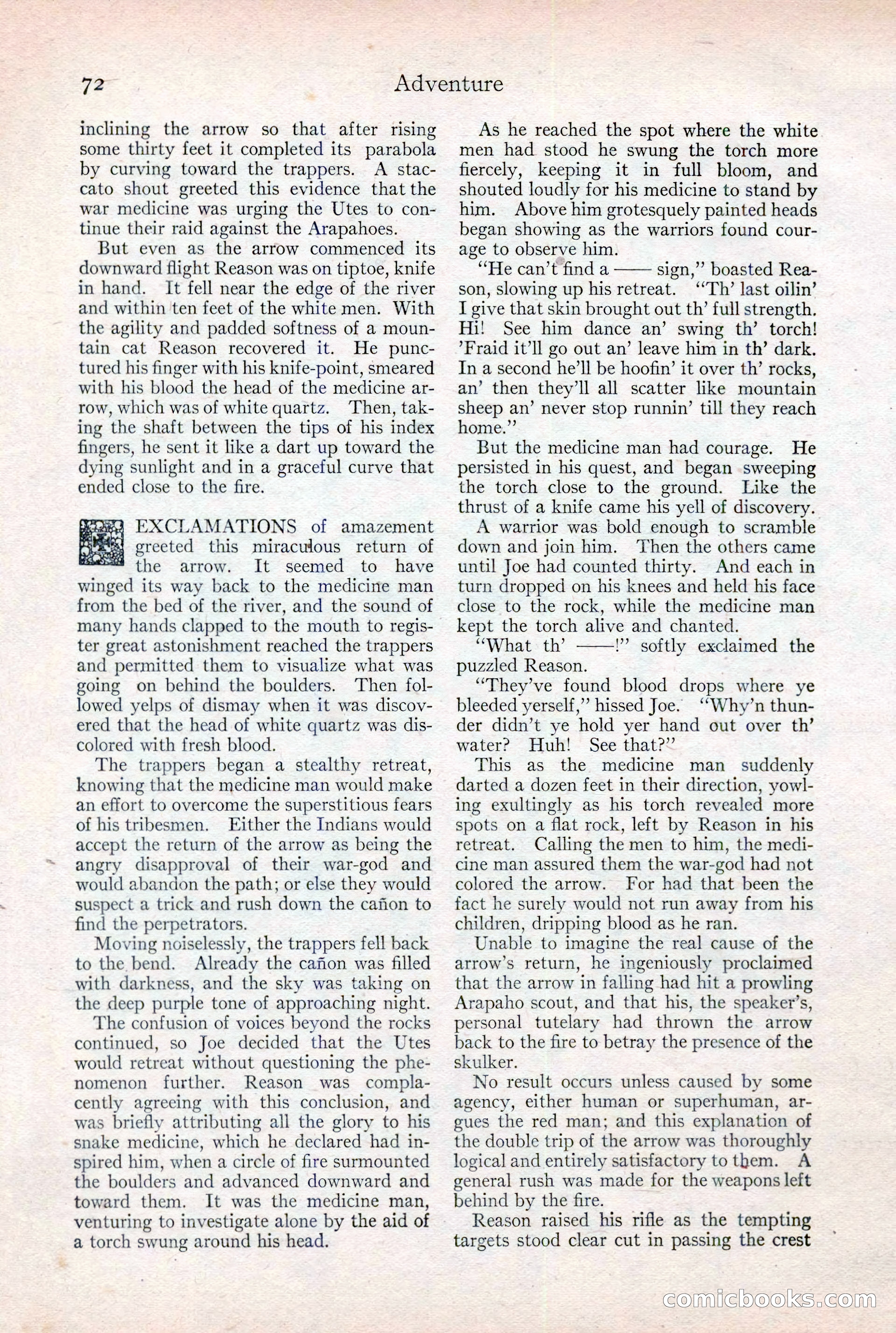 Adventure Magazine Cover, February 3, 1921 — page 78 of 200