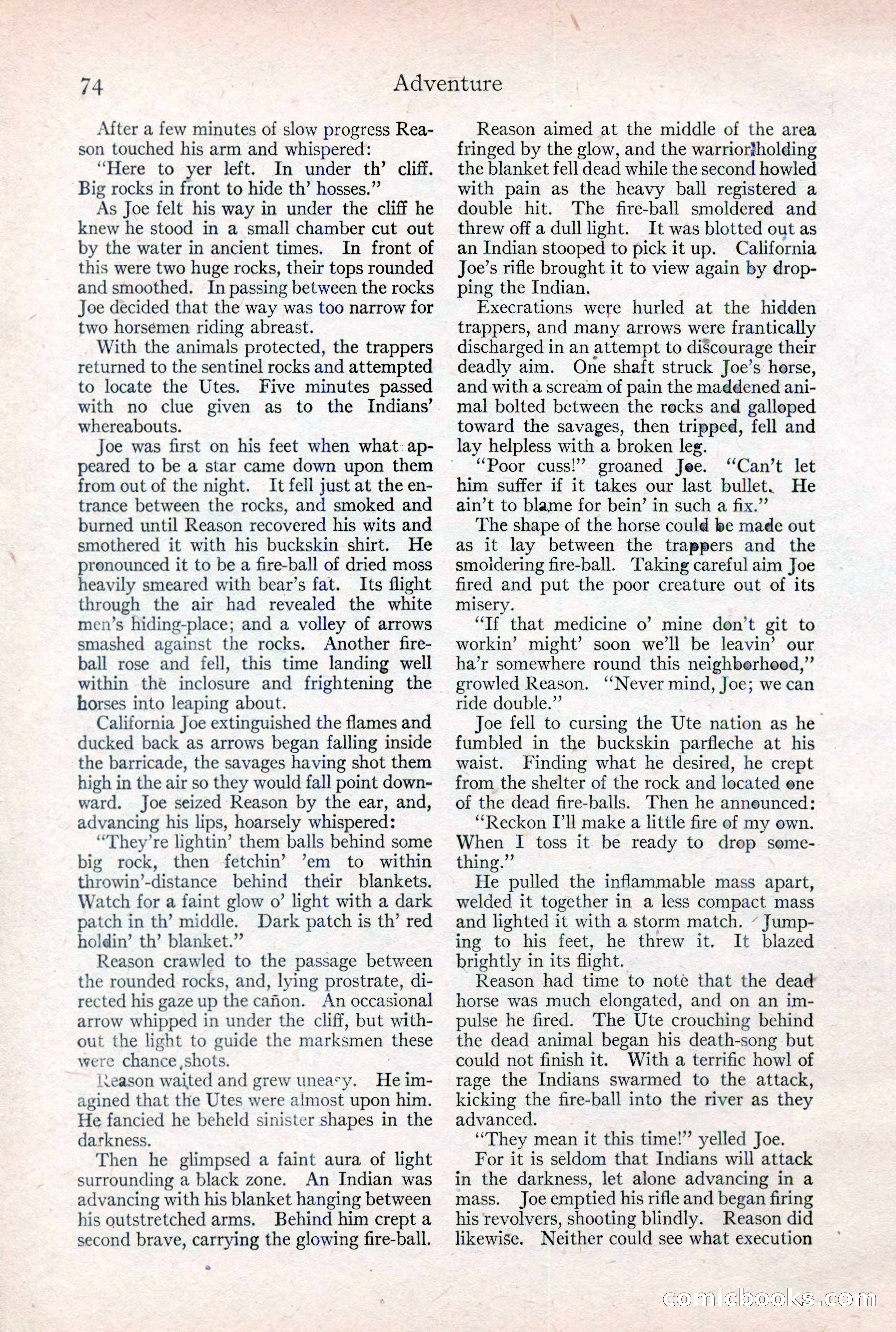 Adventure Magazine Cover, February 3, 1921 — page 80 of 200