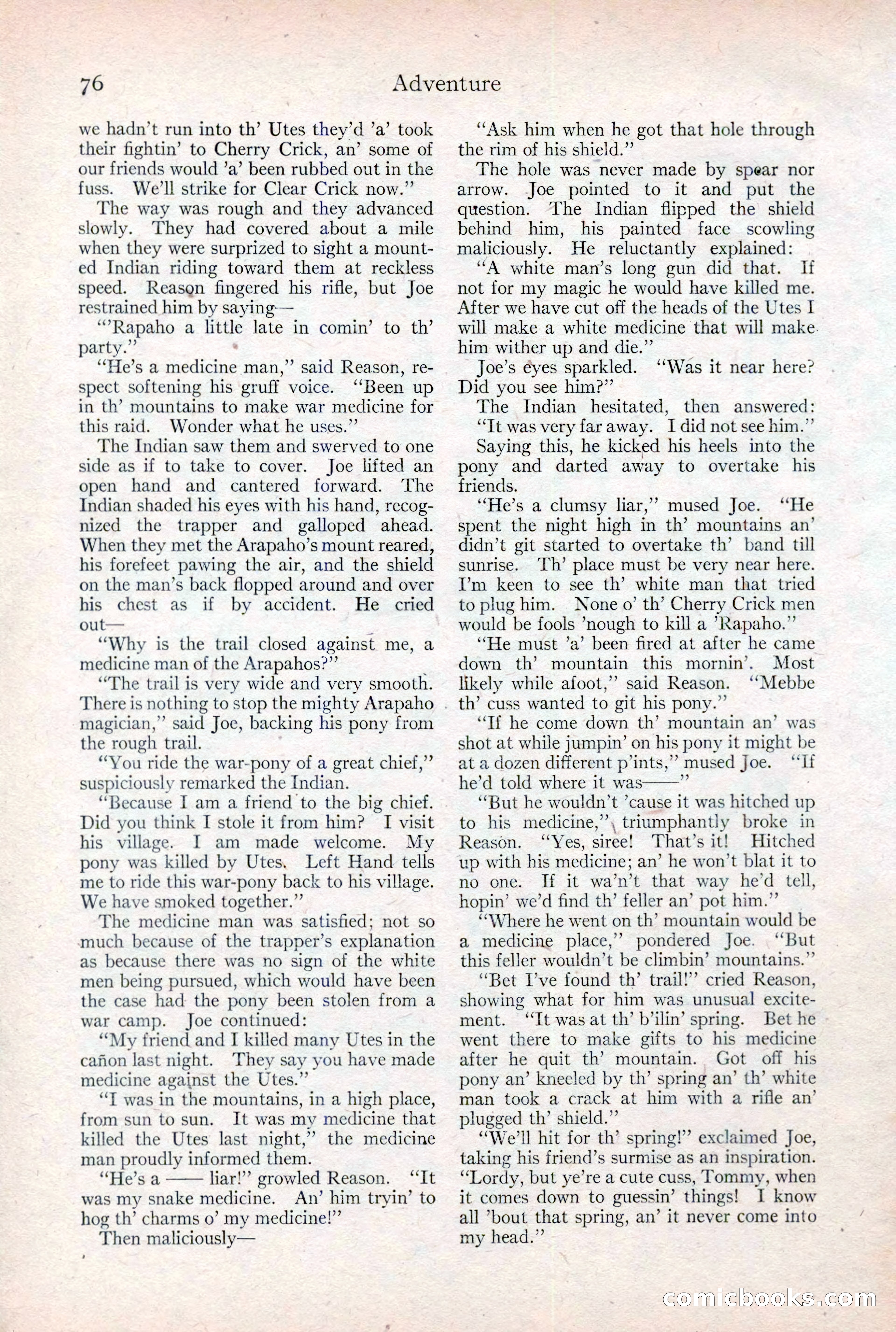 Adventure Magazine Cover, February 3, 1921 — page 82 of 200