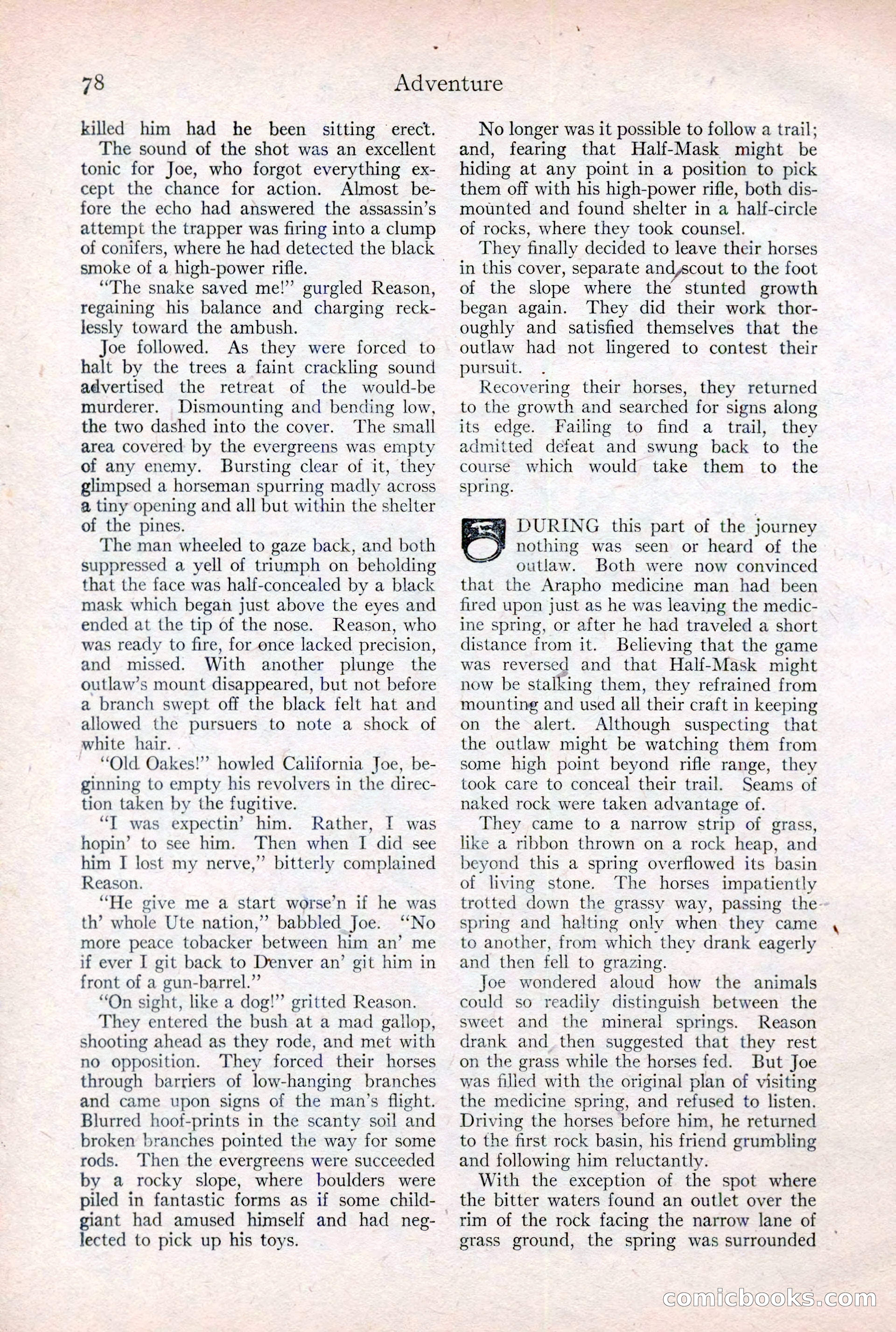 Adventure Magazine Cover, February 3, 1921 — page 84 of 200