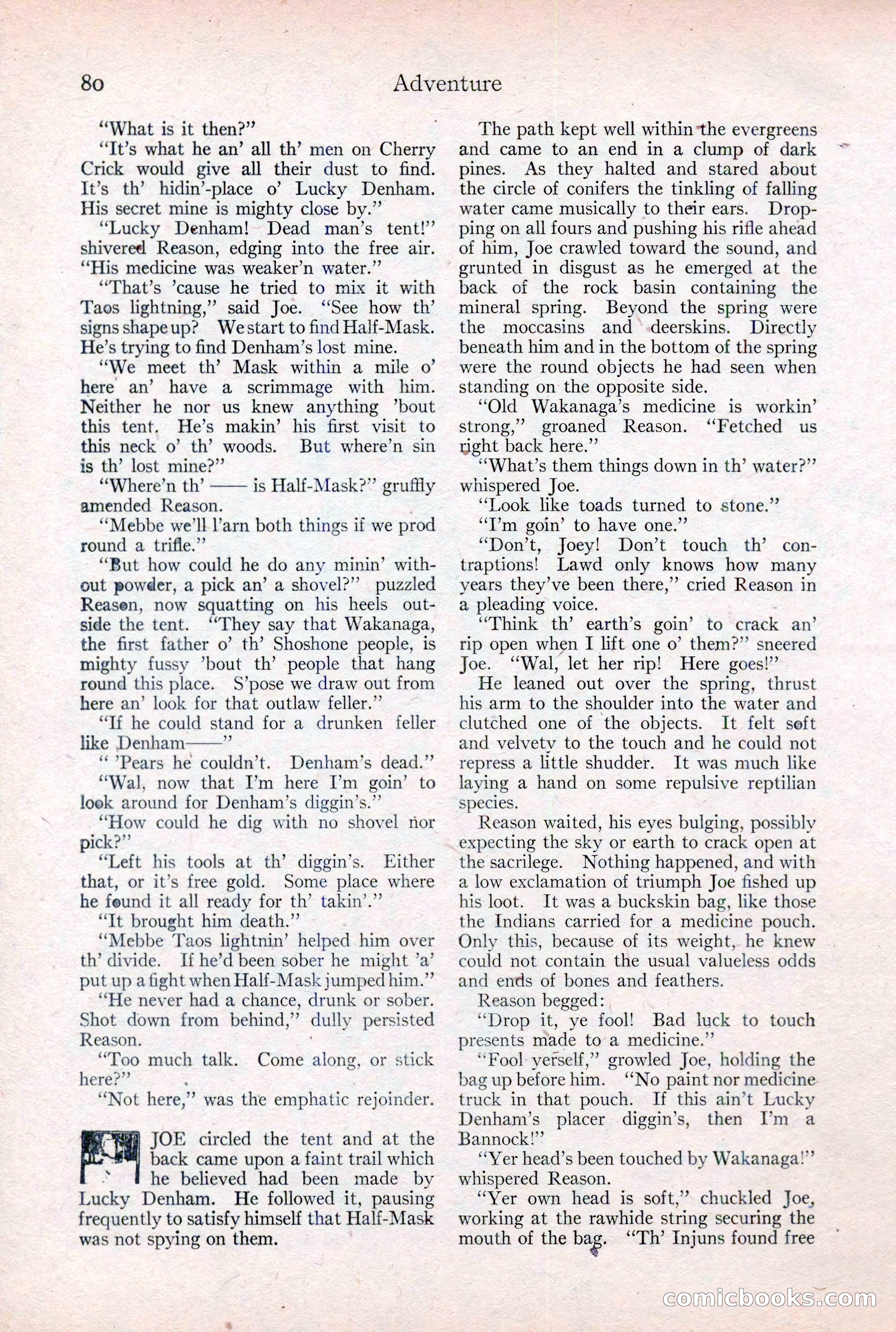 Adventure Magazine Cover, February 3, 1921 — page 86 of 200
