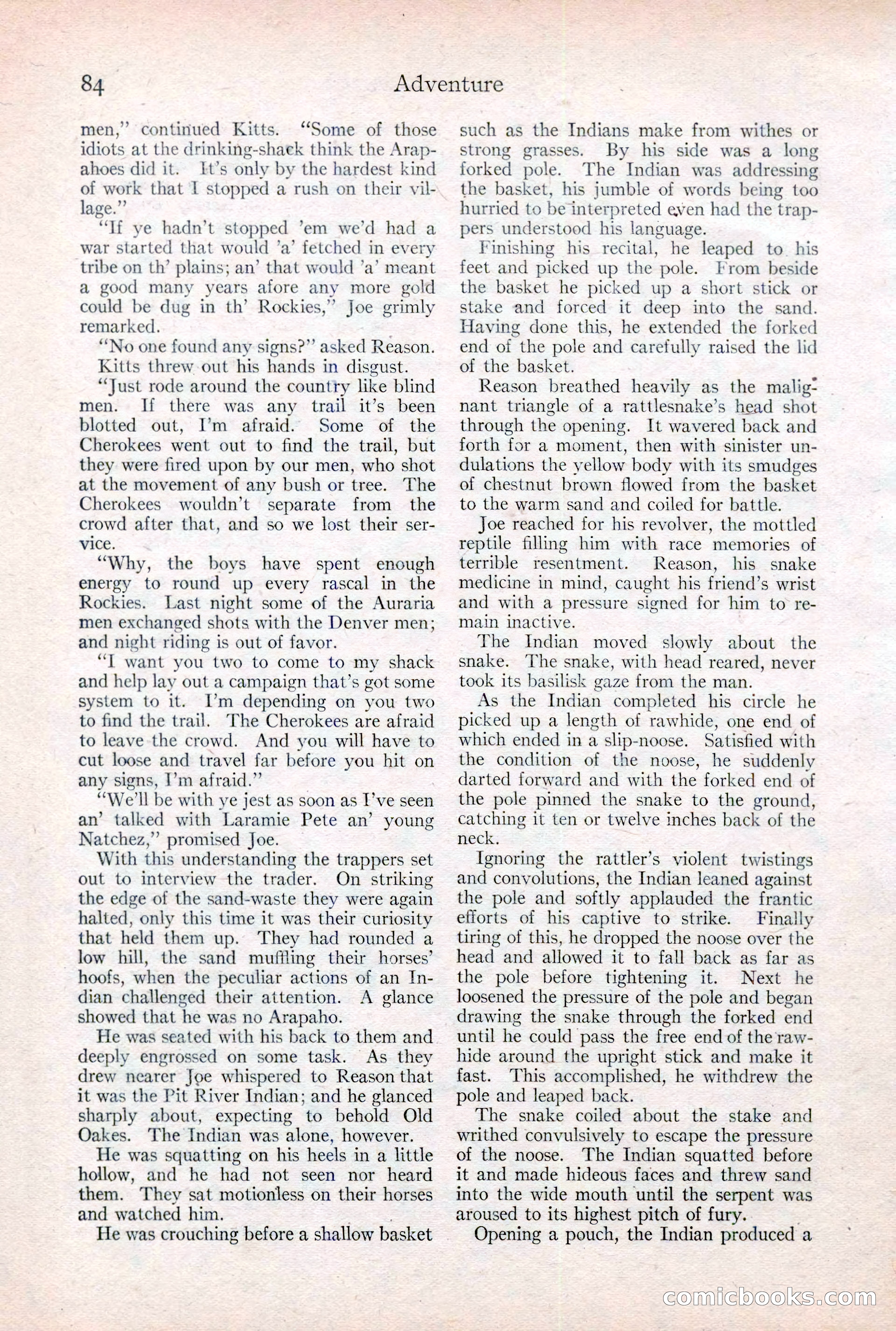 Adventure Magazine Cover, February 3, 1921 — page 90 of 200