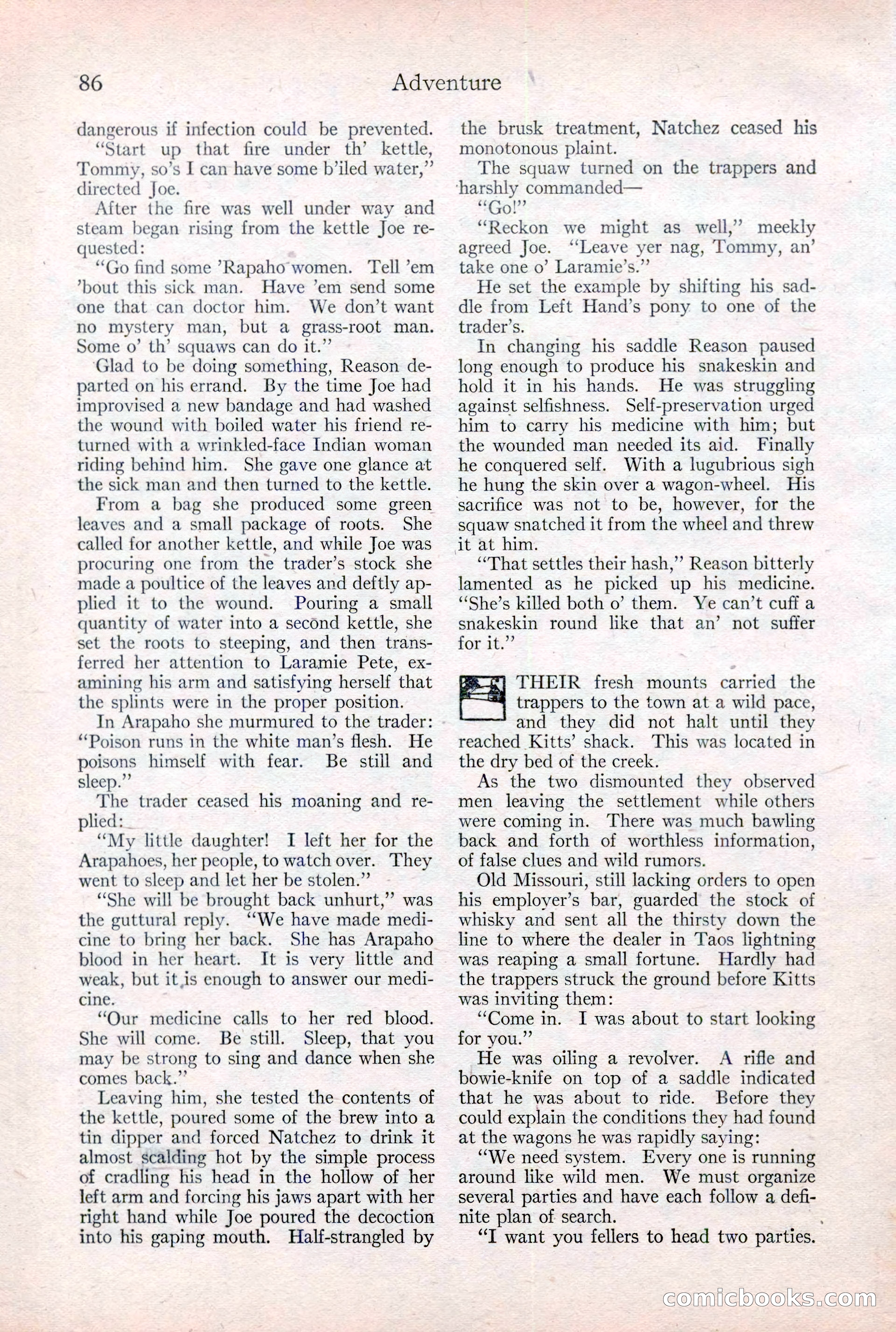 Adventure Magazine Cover, February 3, 1921 — page 92 of 200