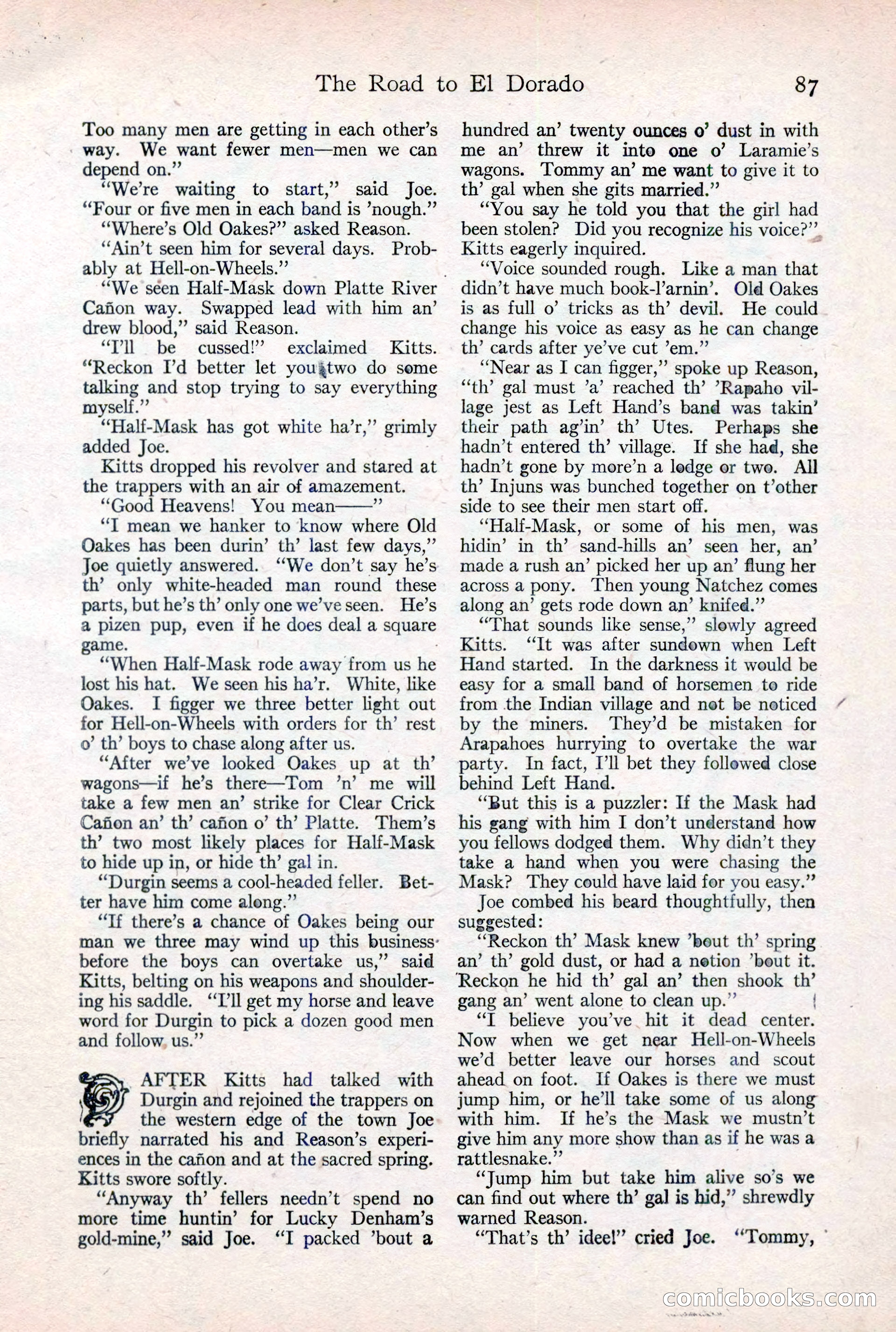 Adventure Magazine Cover, February 3, 1921 — page 93 of 200