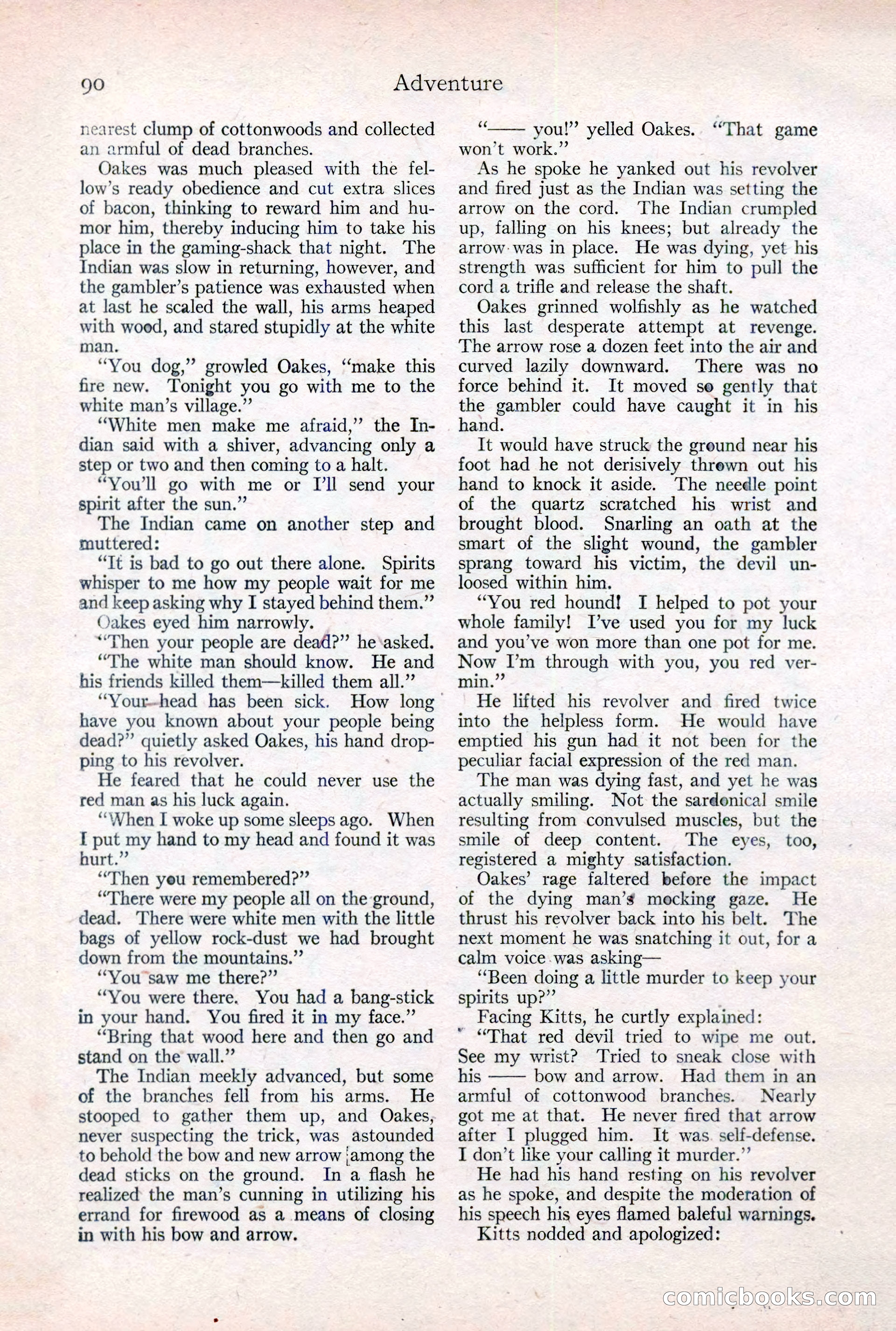 Adventure Magazine Cover, February 3, 1921 — page 96 of 200