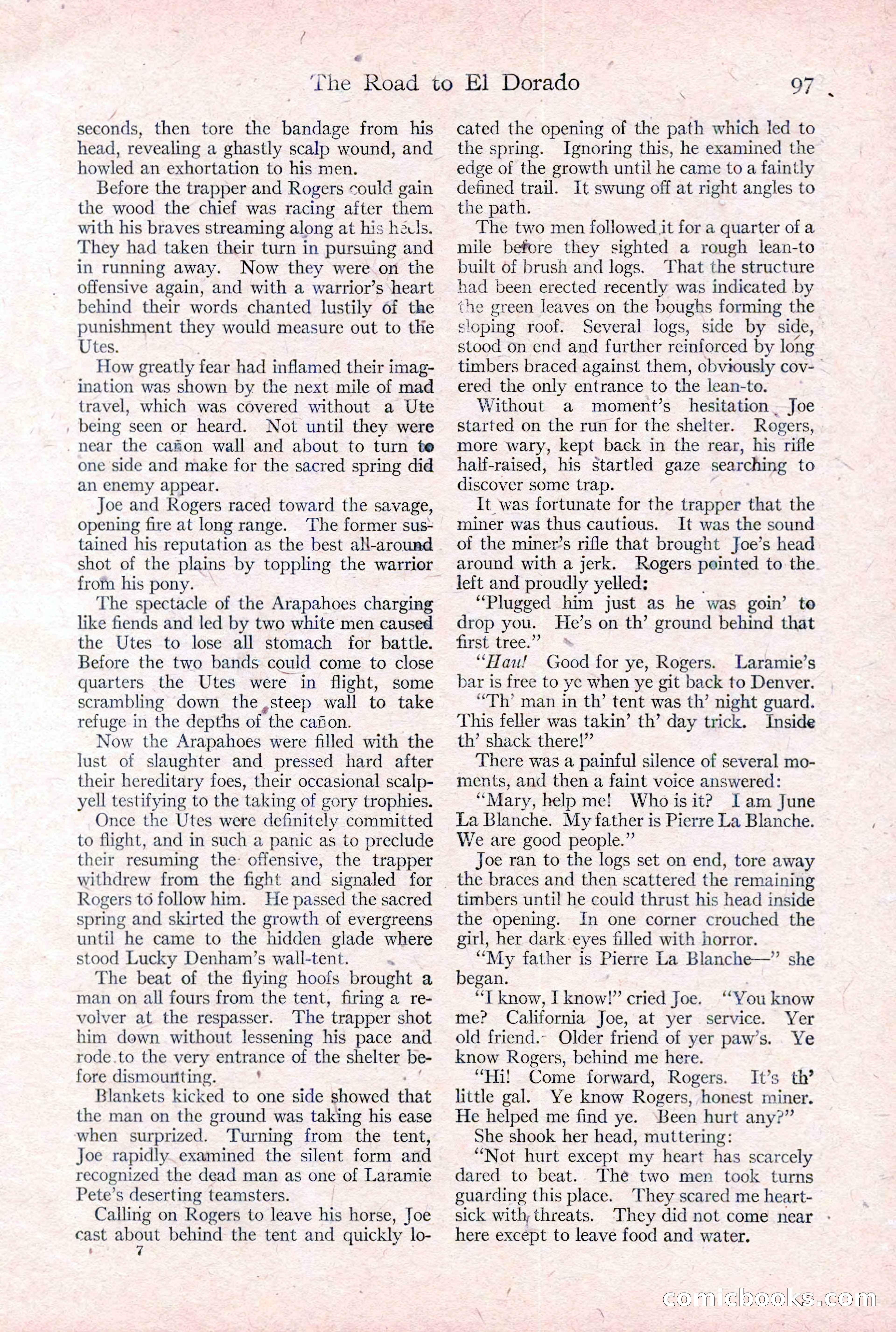 Adventure Magazine Cover, February 3, 1921 — page 103 of 200