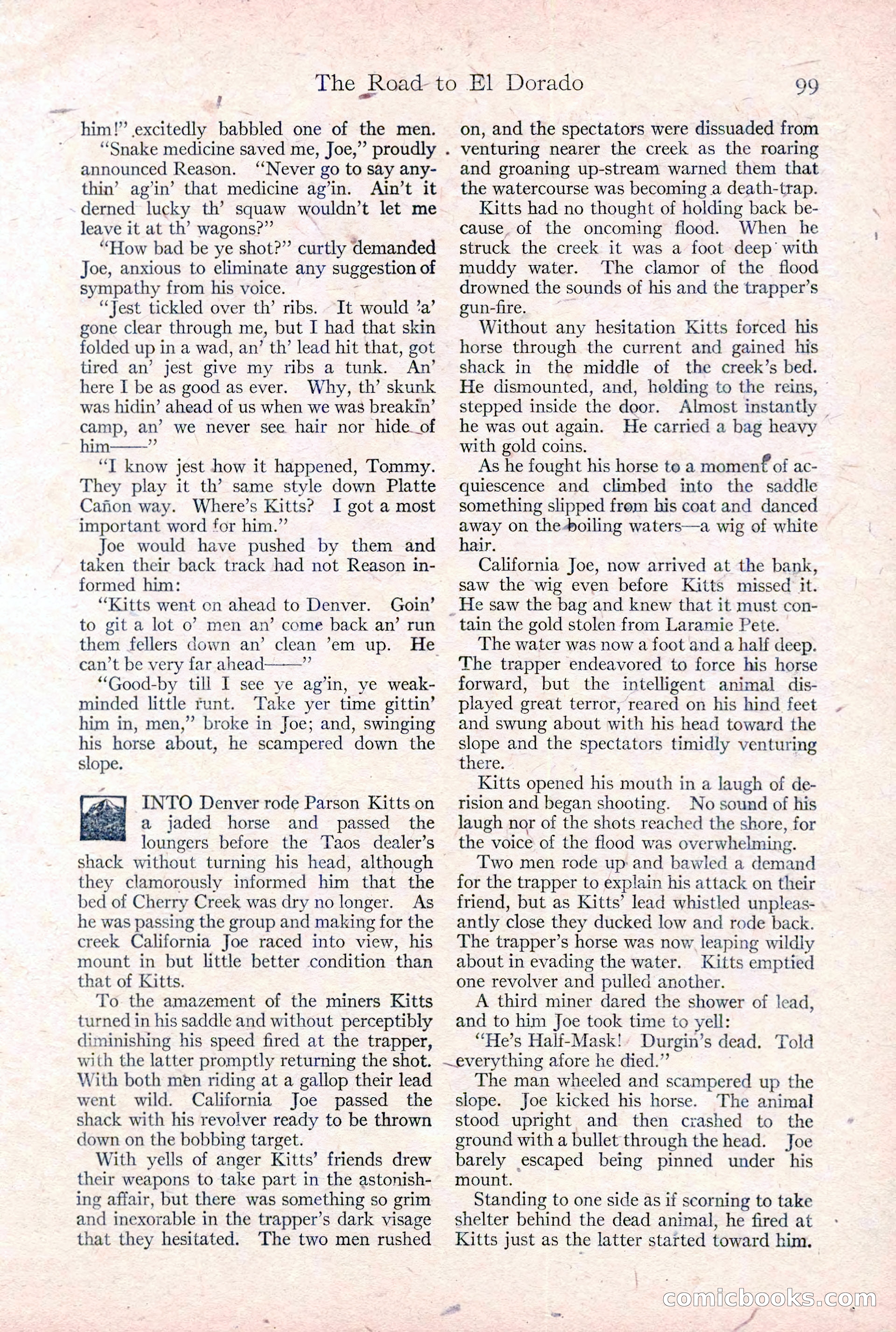 Adventure Magazine Cover, February 3, 1921 — page 105 of 200