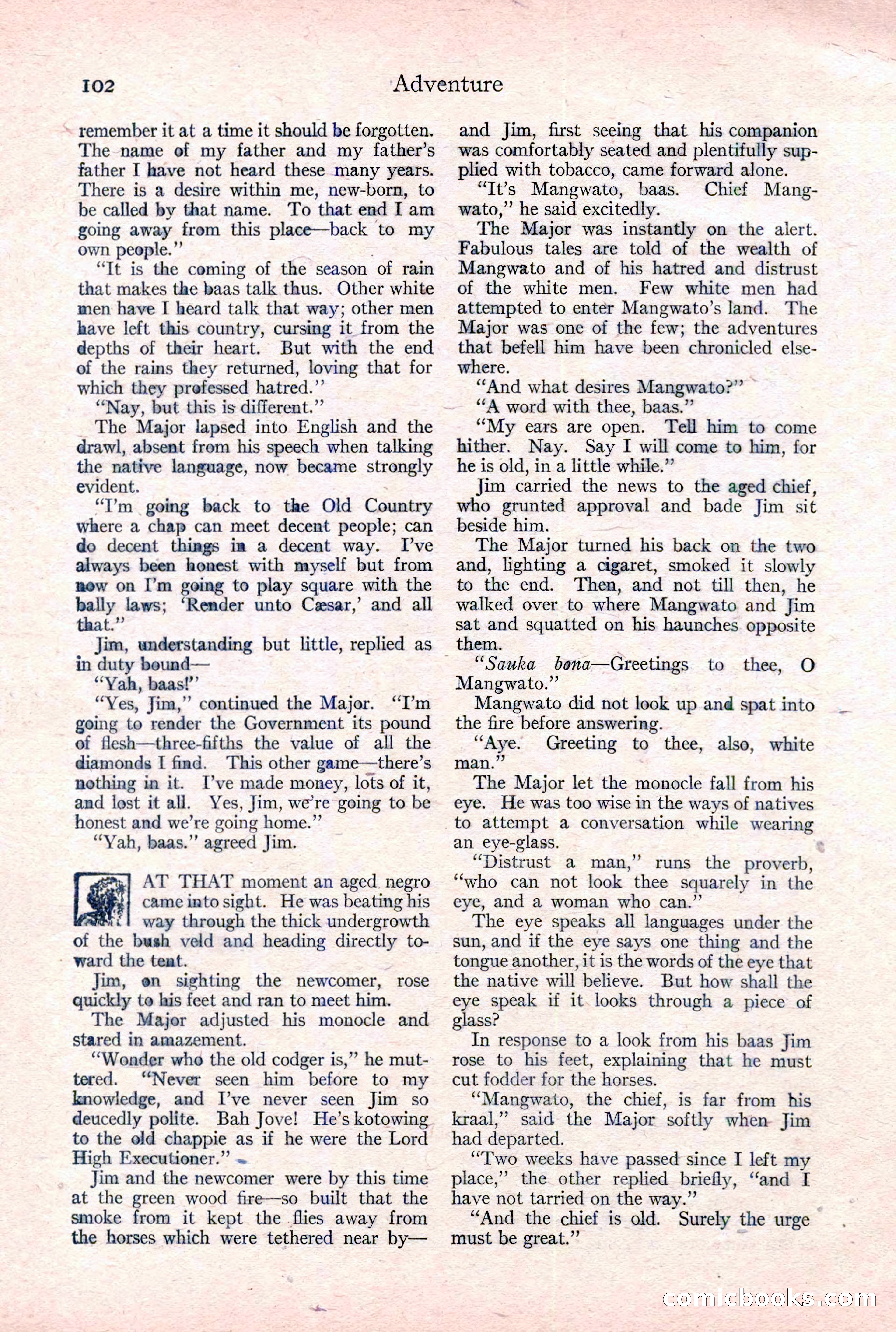 Adventure Magazine Cover, February 3, 1921 — page 108 of 200