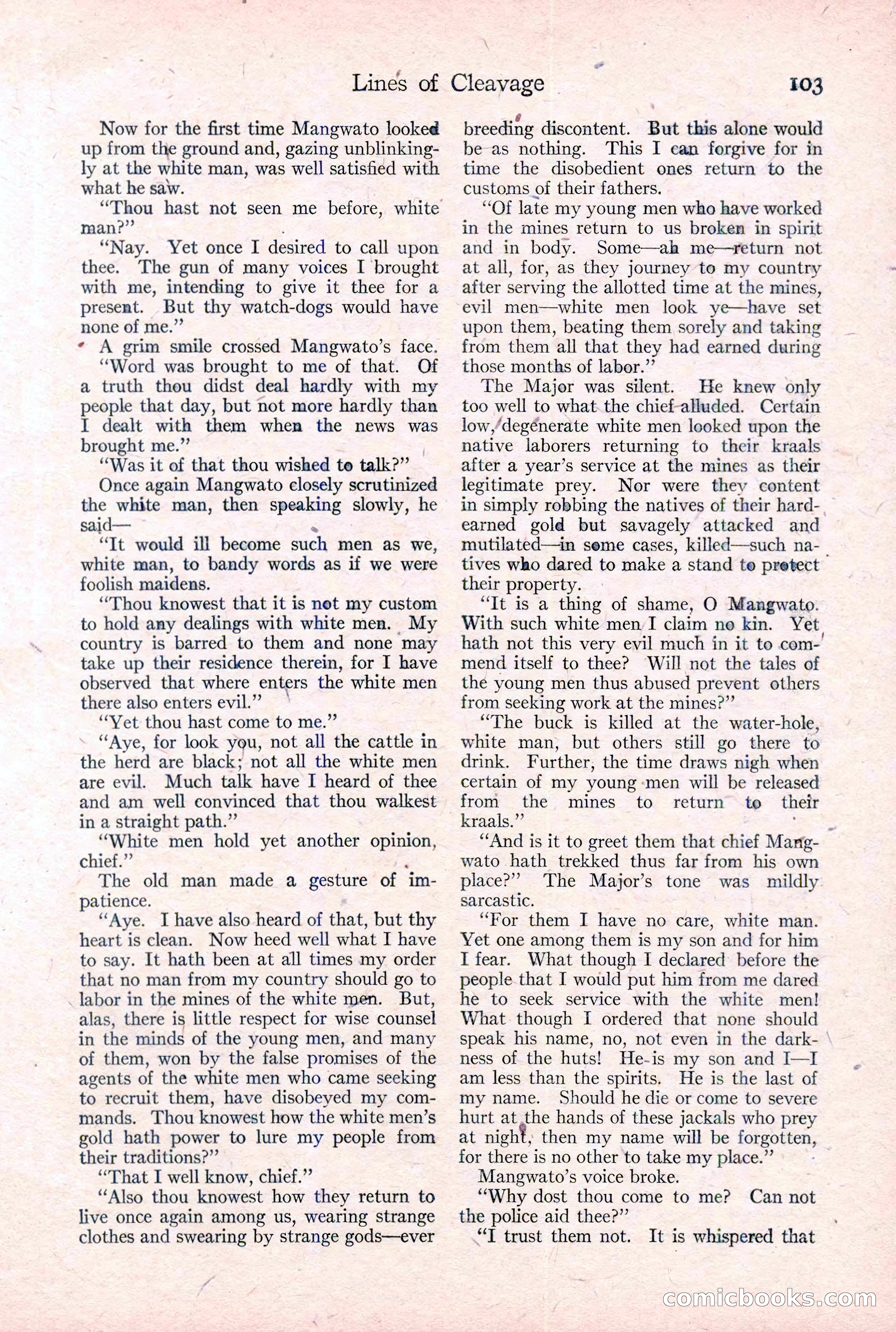 Adventure Magazine Cover, February 3, 1921 — page 109 of 200