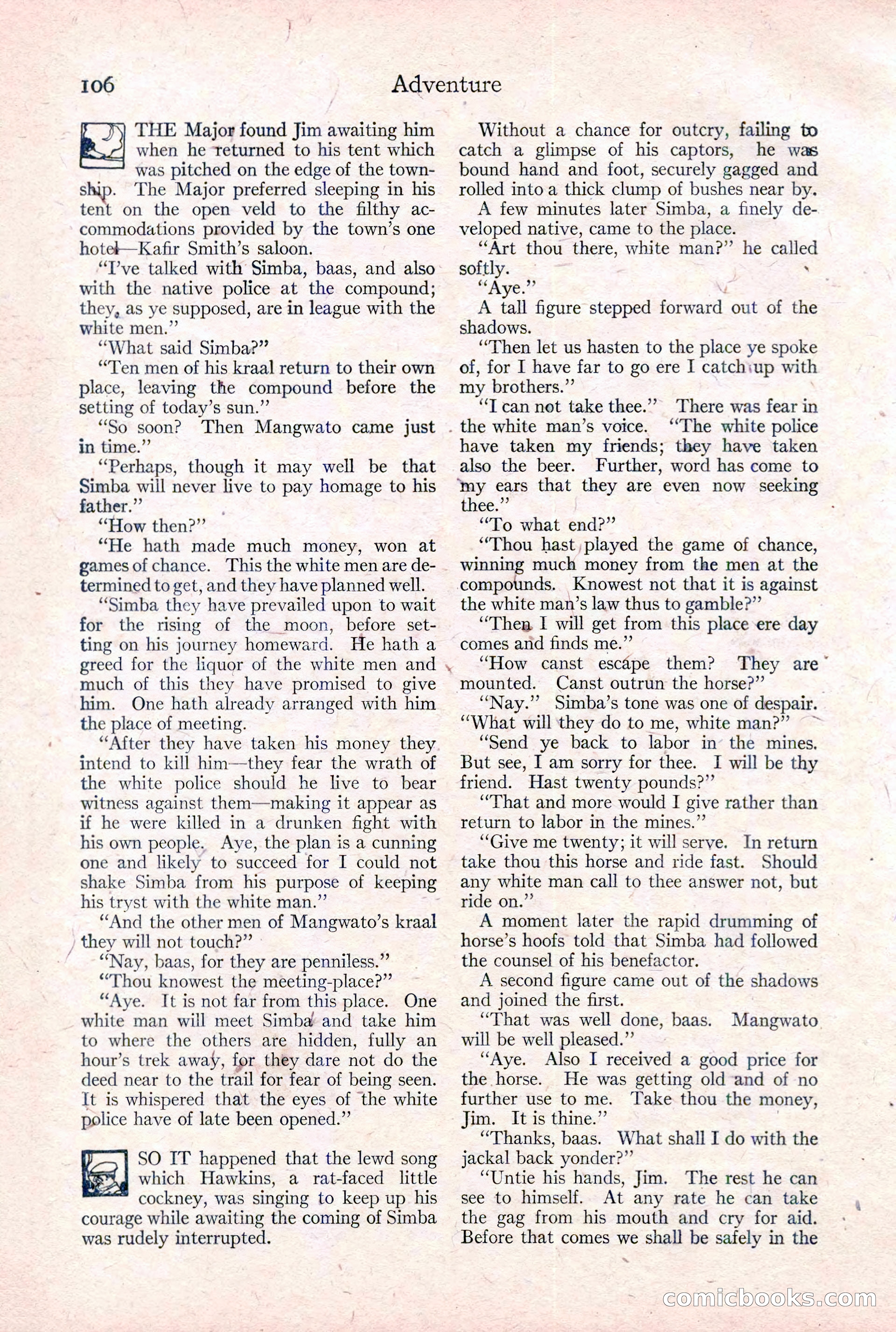 Adventure Magazine Cover, February 3, 1921 — page 112 of 200