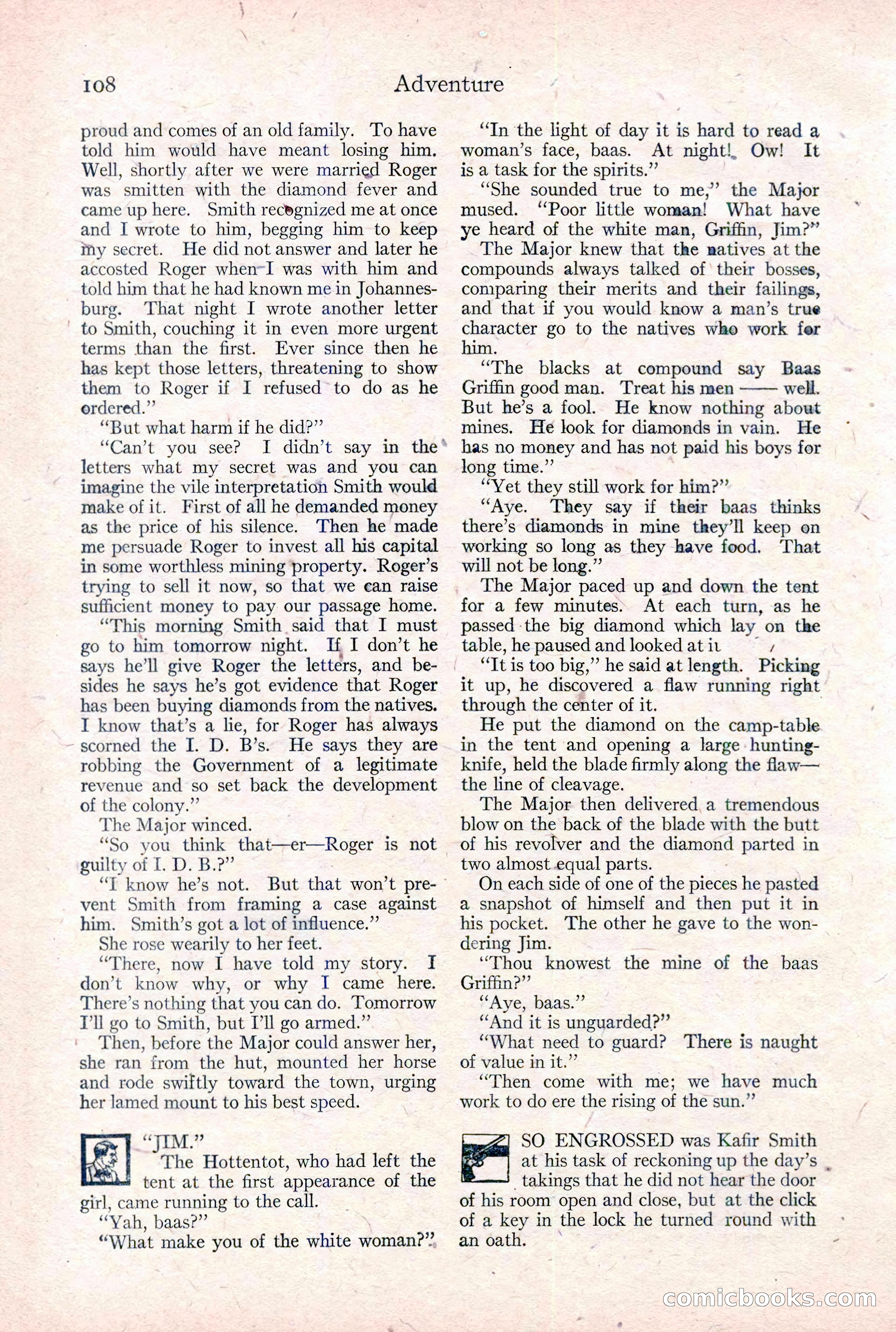 Adventure Magazine Cover, February 3, 1921 — page 114 of 200
