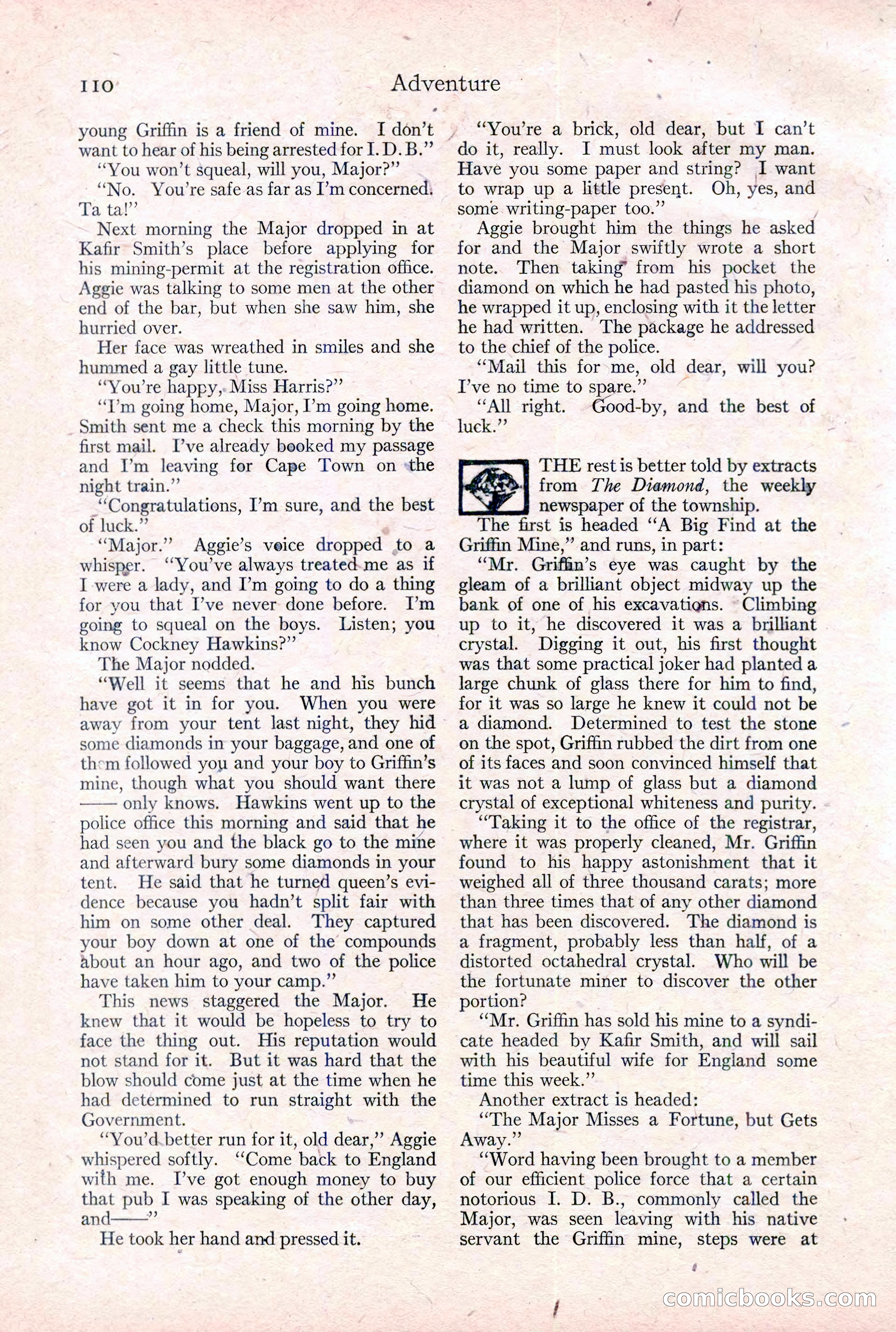 Adventure Magazine Cover, February 3, 1921 — page 116 of 200