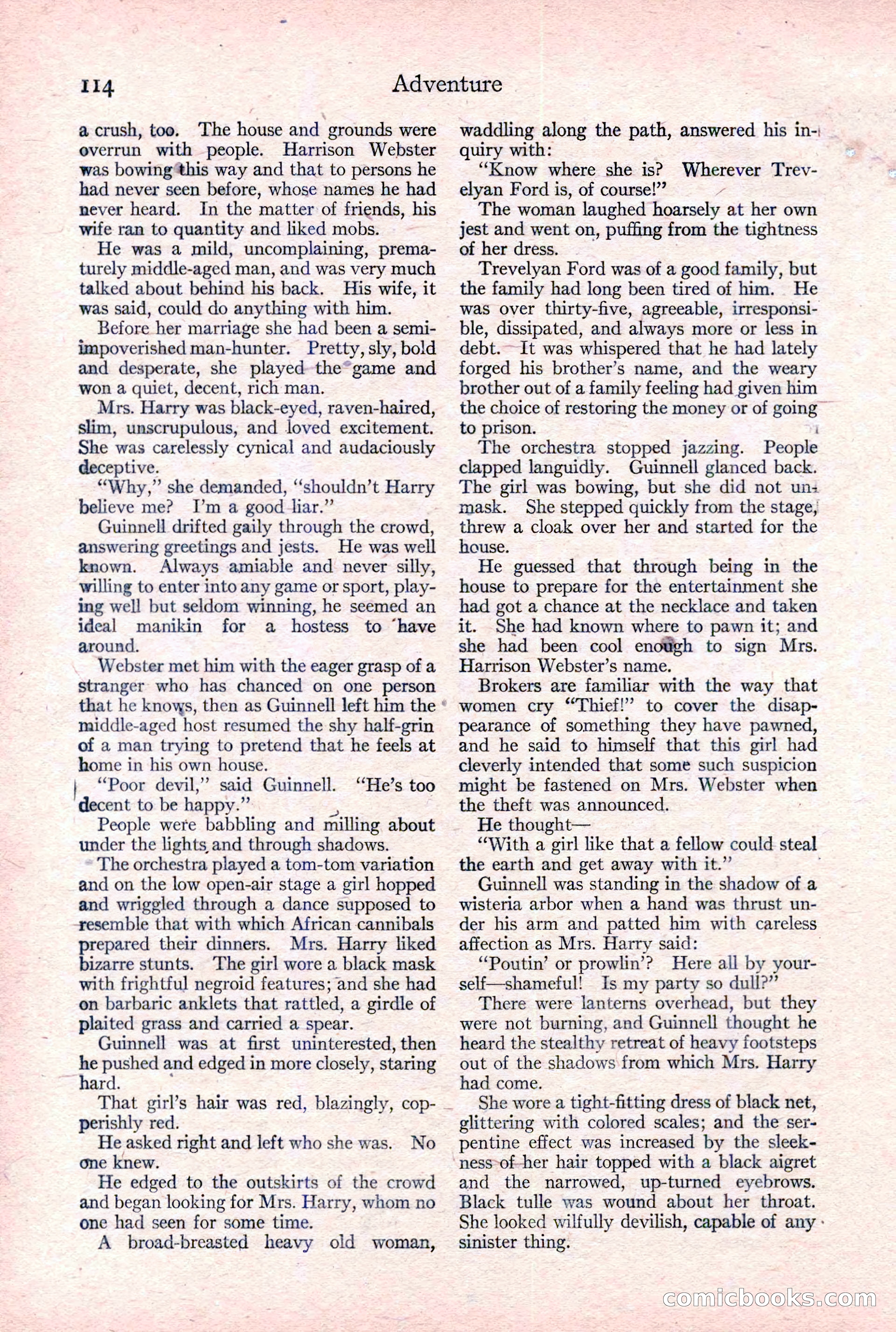 Adventure Magazine Cover, February 3, 1921 — page 120 of 200