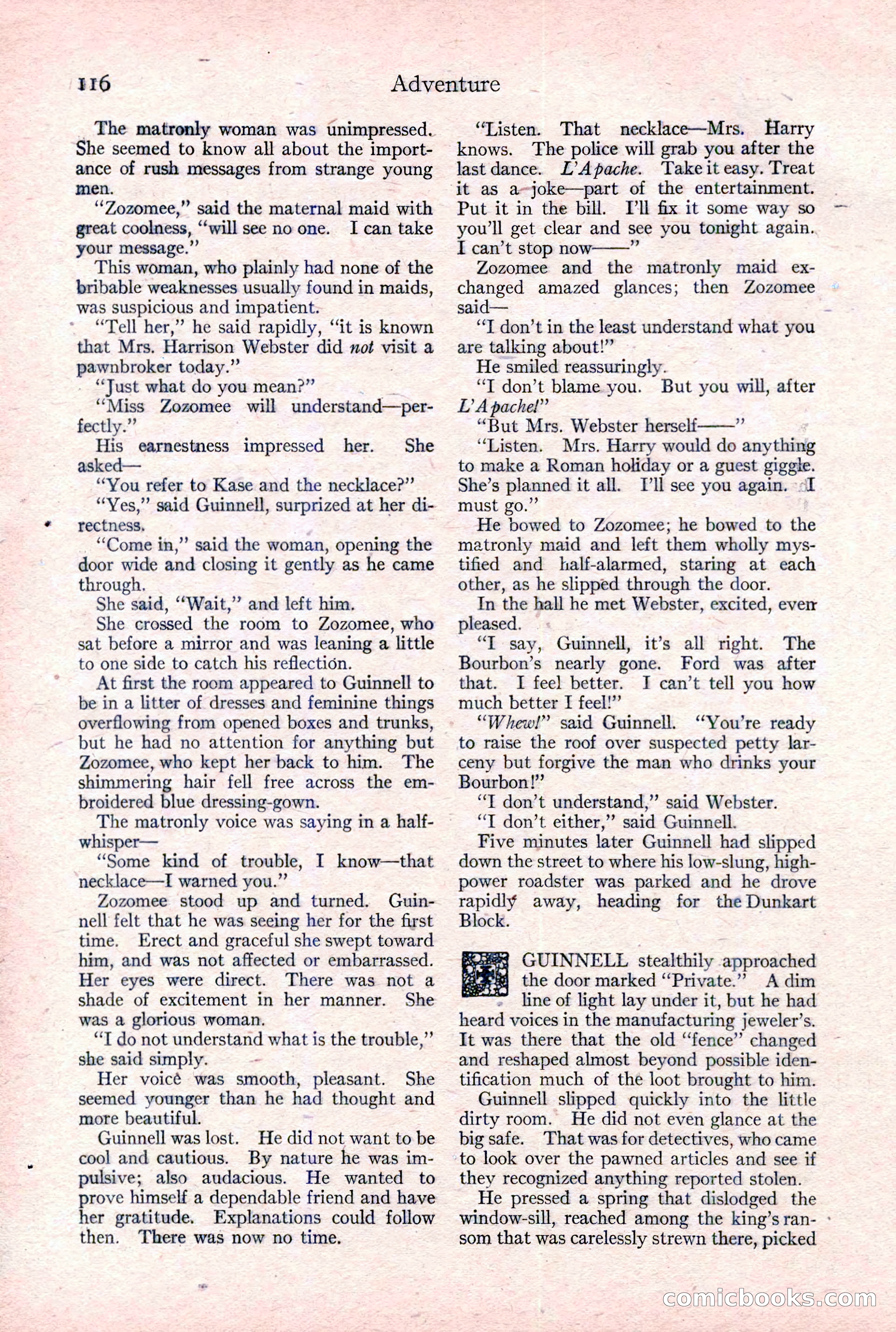 Adventure Magazine Cover, February 3, 1921 — page 122 of 200