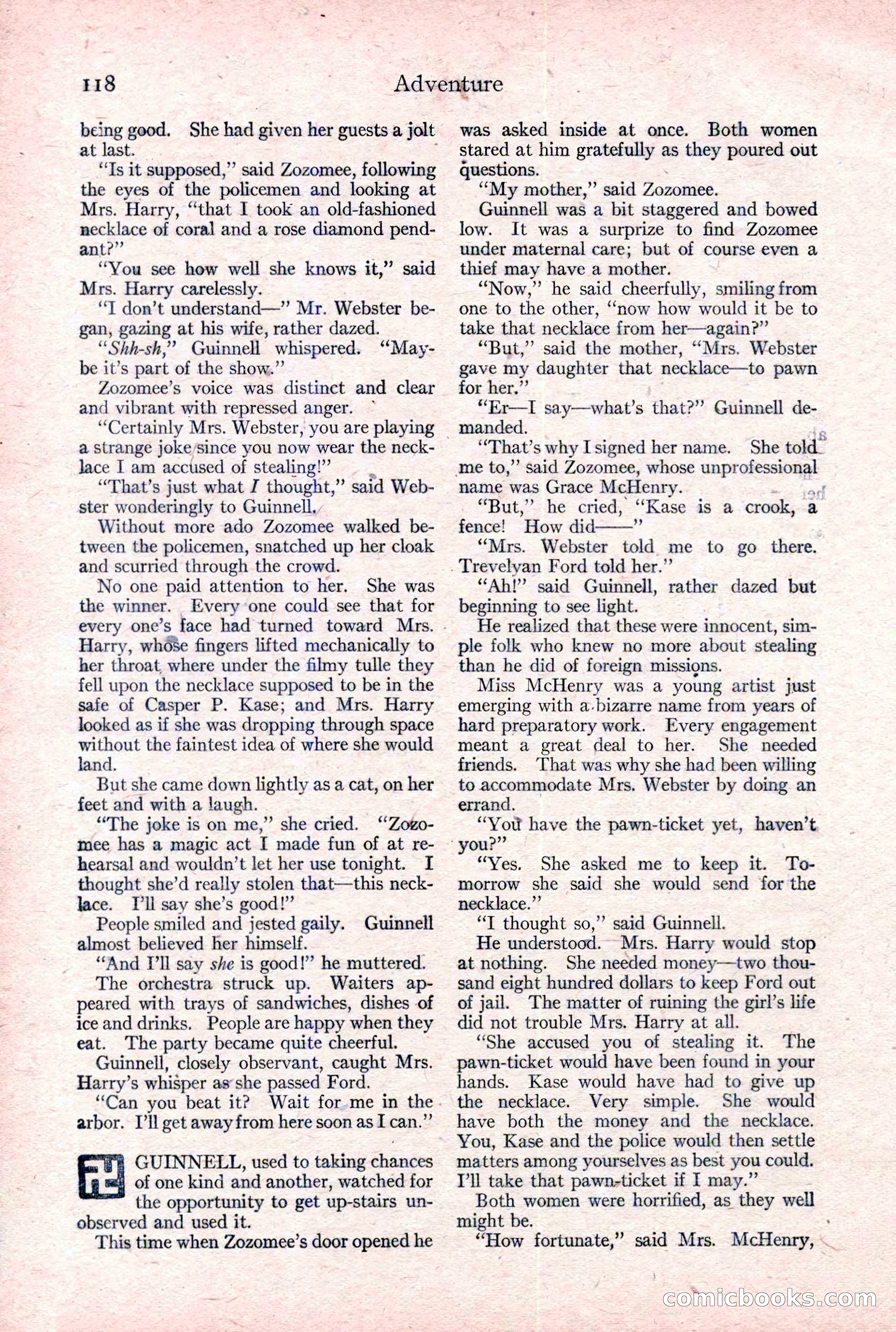Adventure Magazine Cover, February 3, 1921 — page 124 of 200