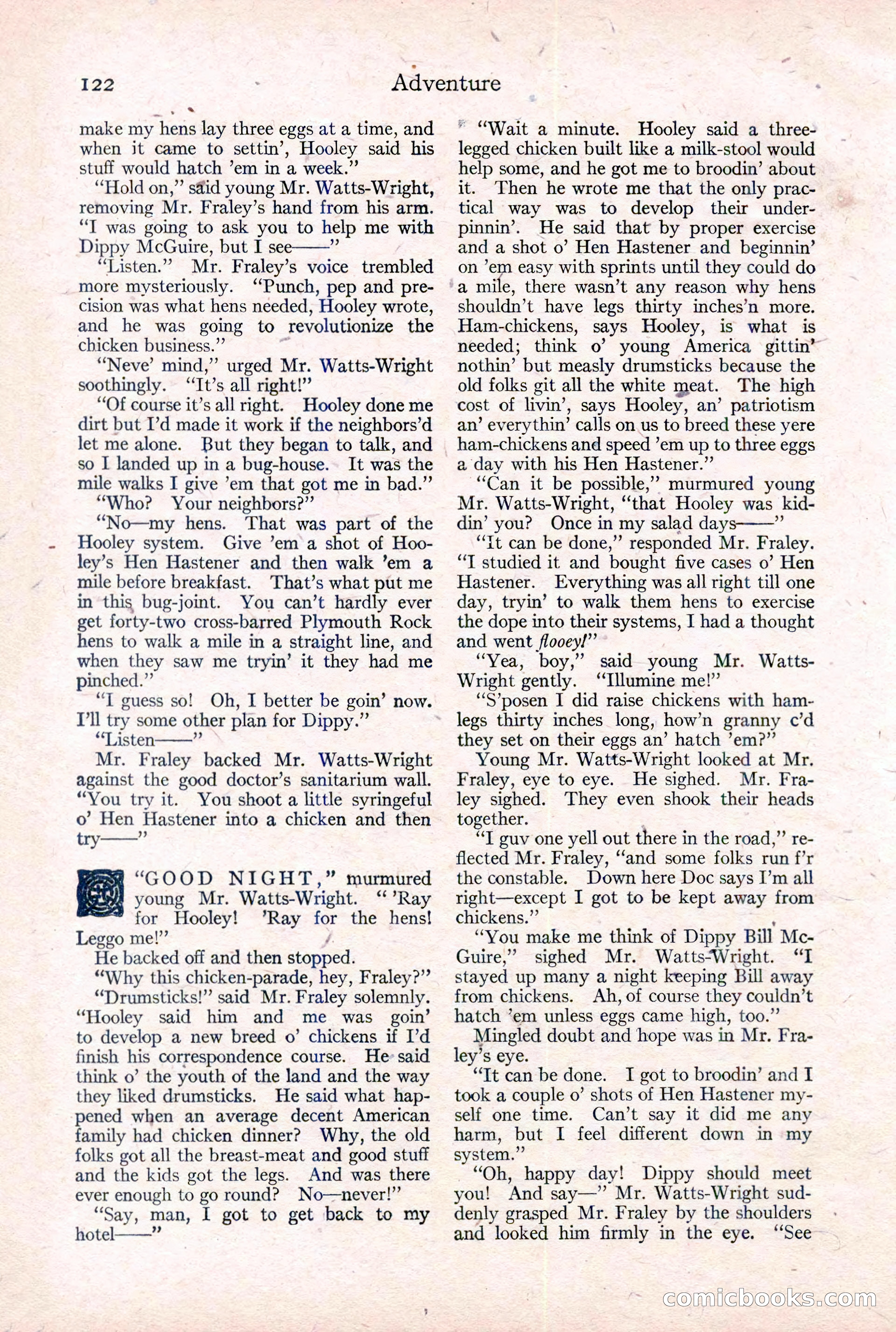 Adventure Magazine Cover, February 3, 1921 — page 128 of 200