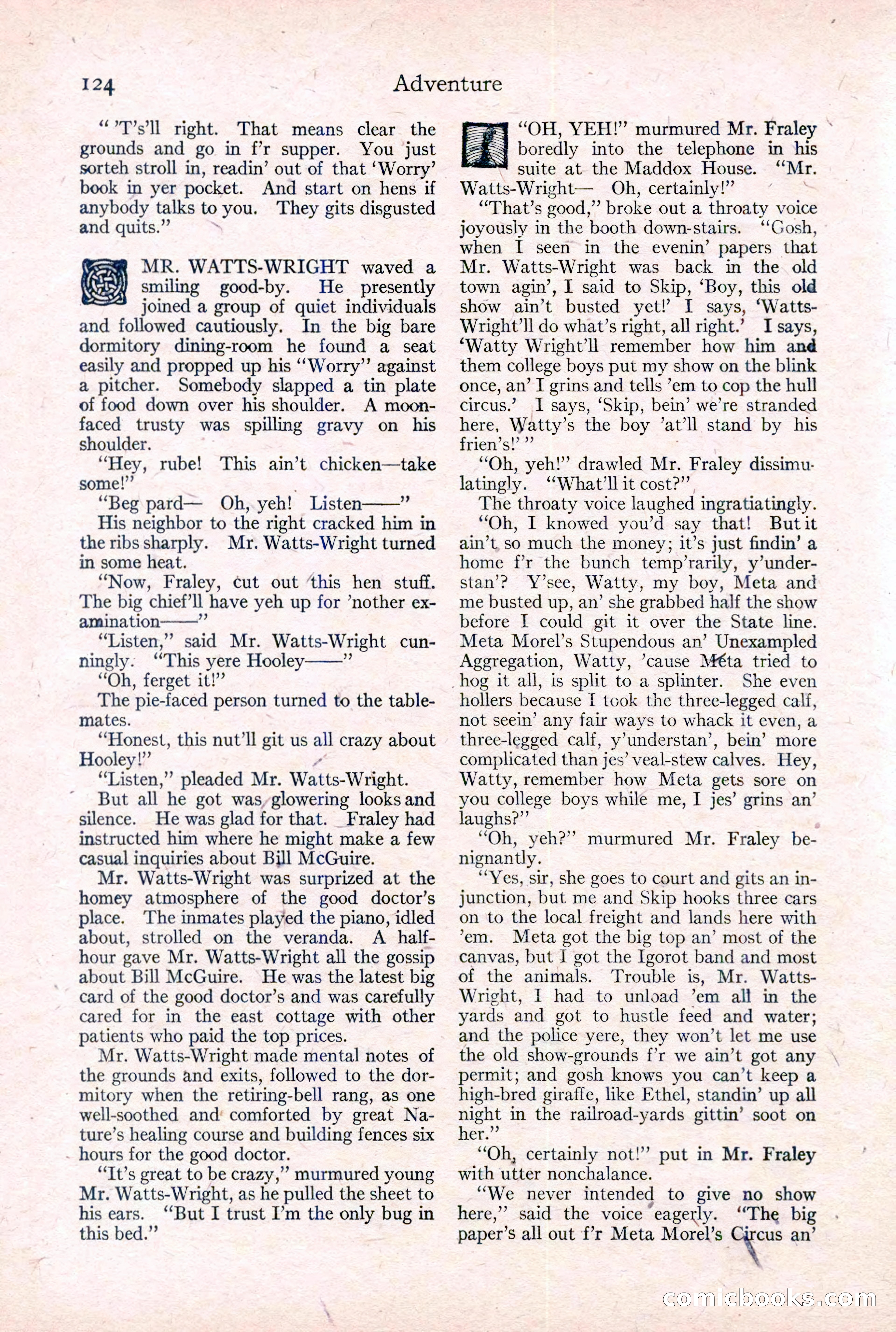 Adventure Magazine Cover, February 3, 1921 — page 130 of 200