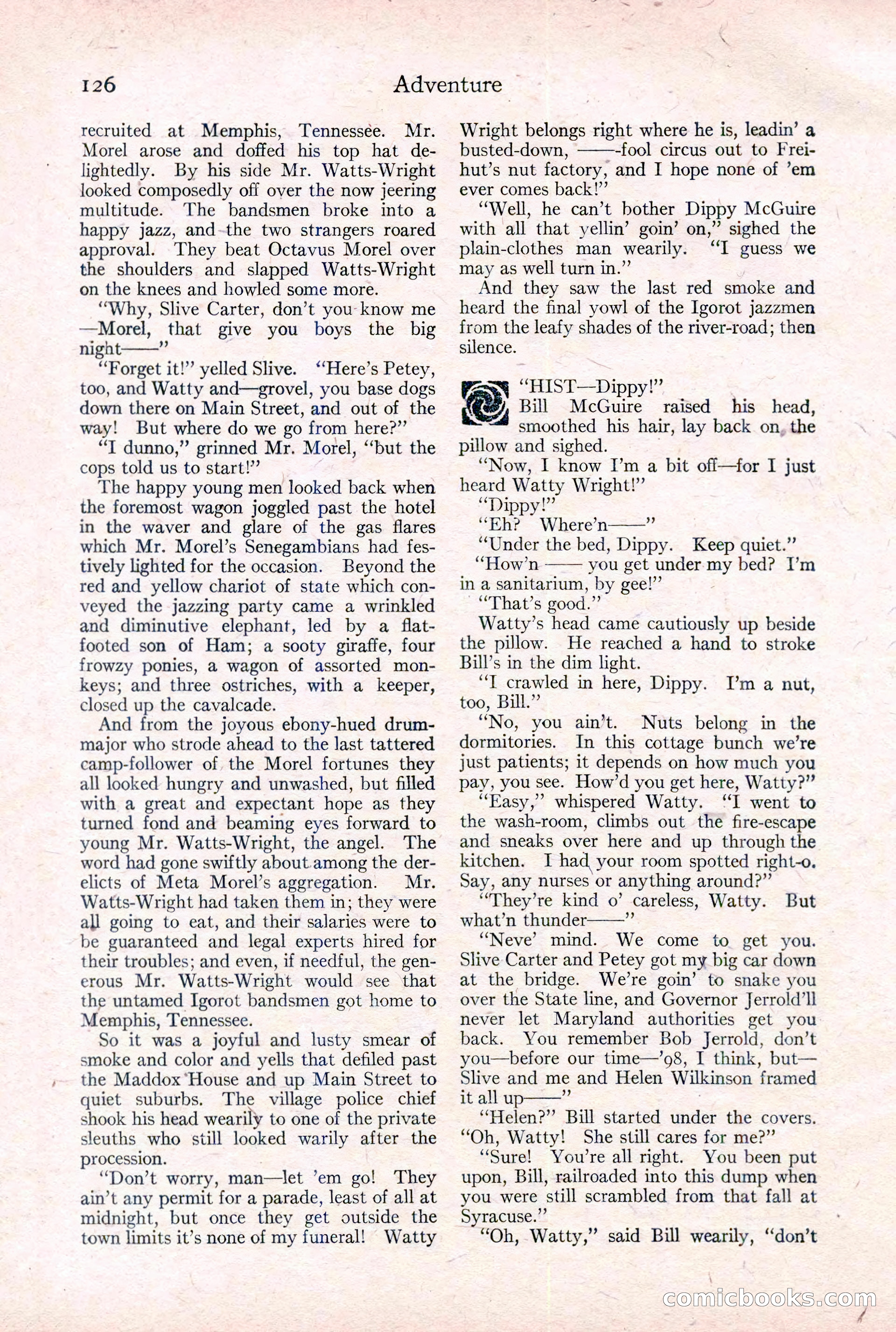 Adventure Magazine Cover, February 3, 1921 — page 132 of 200