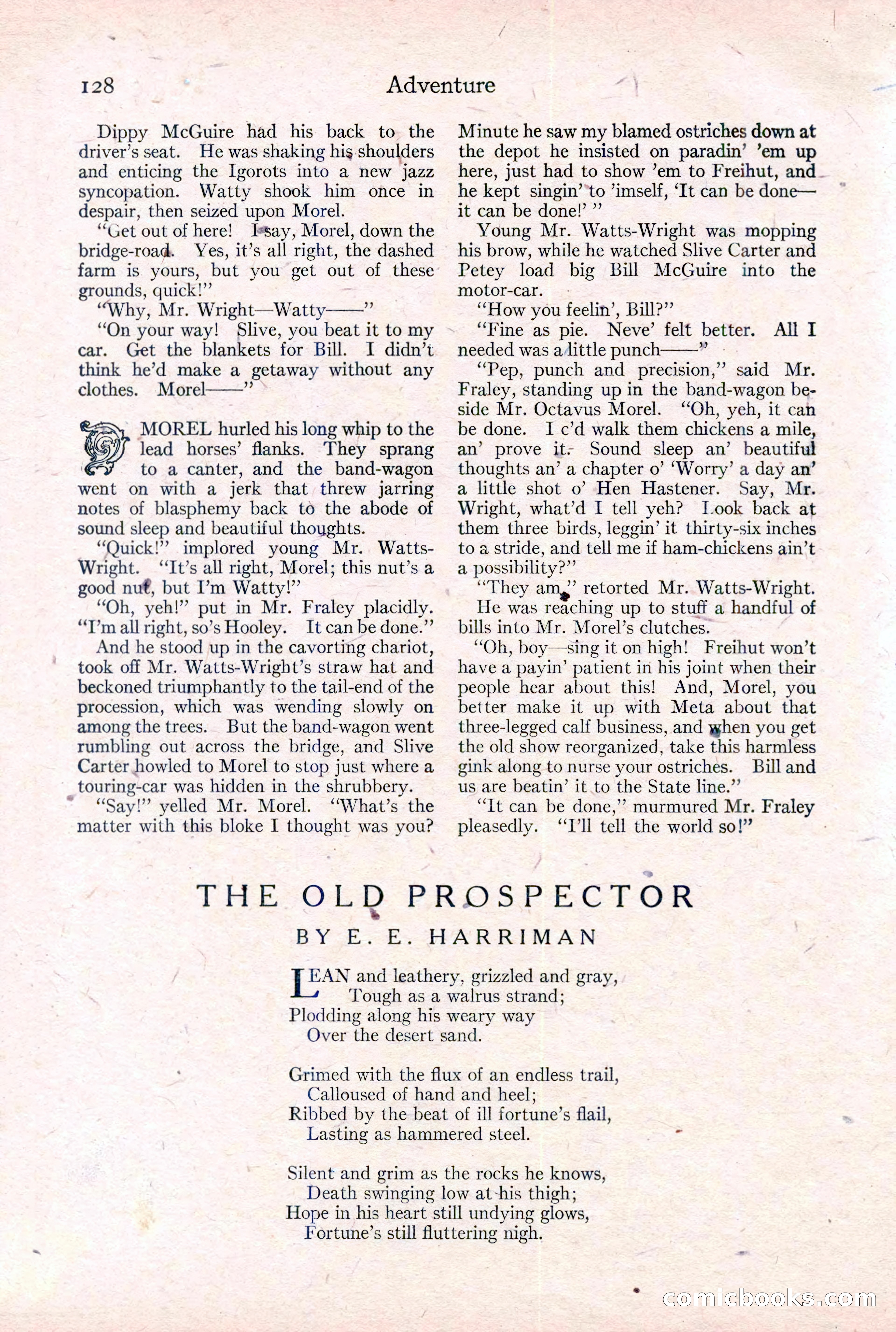 Adventure Magazine Cover, February 3, 1921 — page 134 of 200