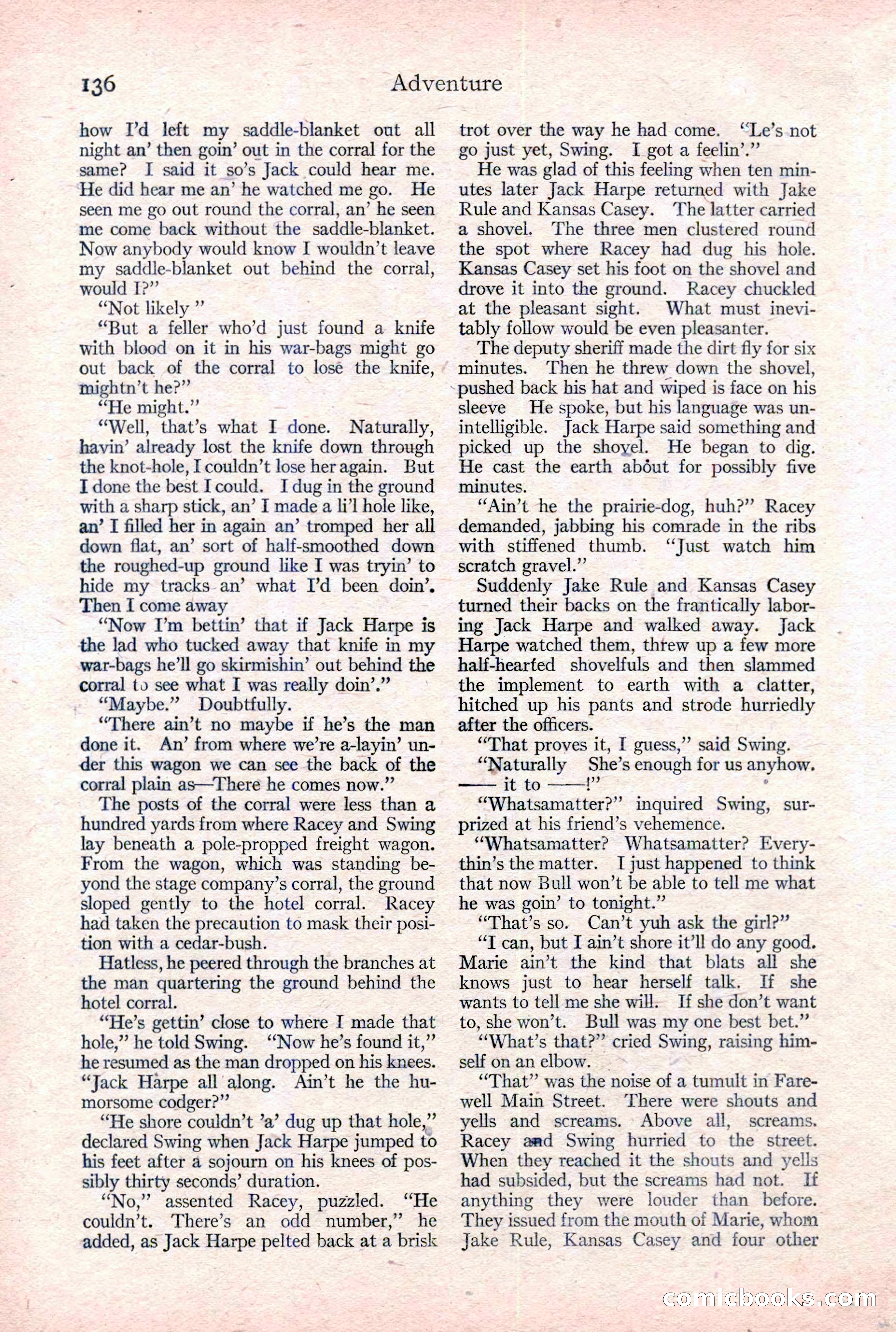Adventure Magazine Cover, February 3, 1921 — page 142 of 200