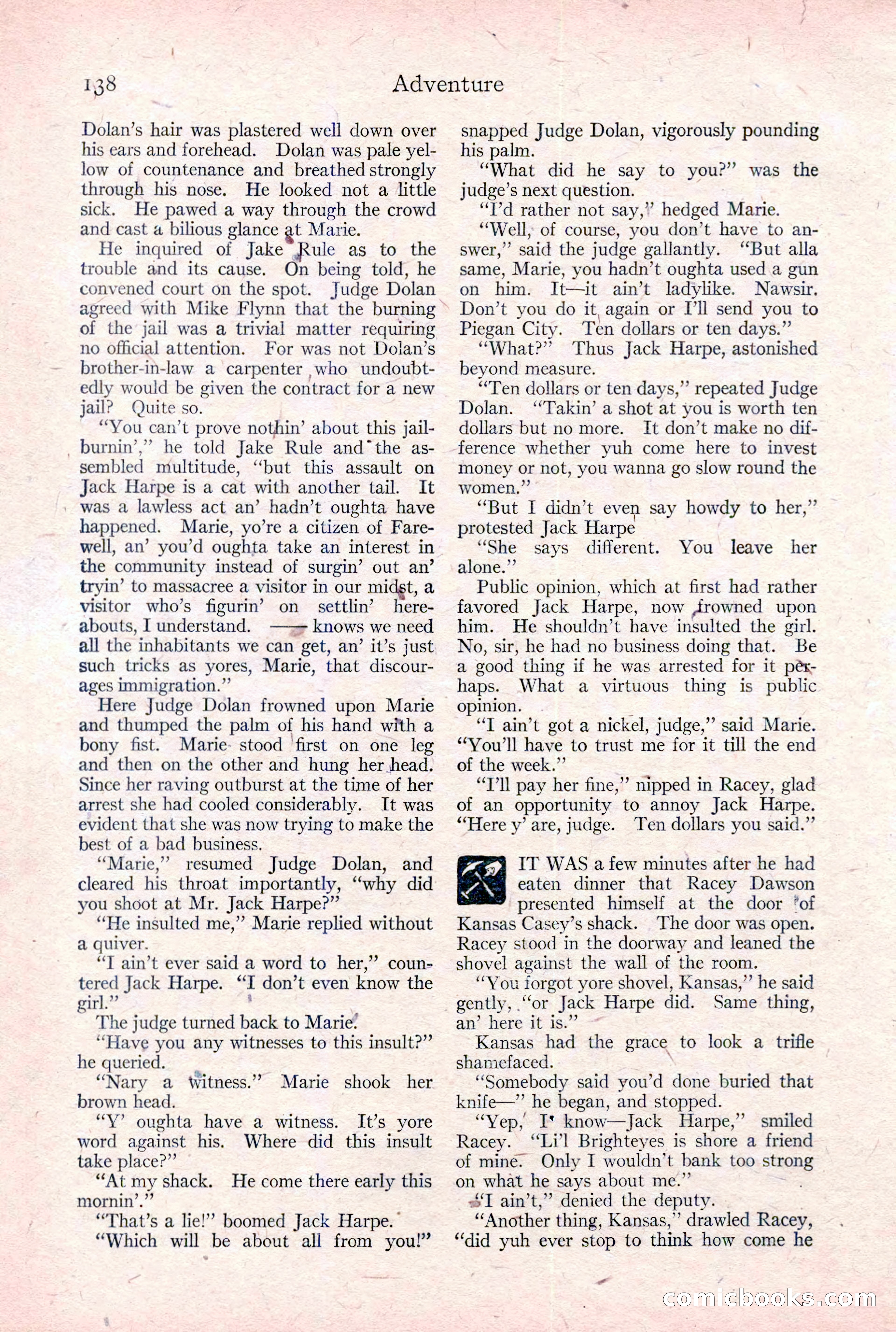 Adventure Magazine Cover, February 3, 1921 — page 144 of 200