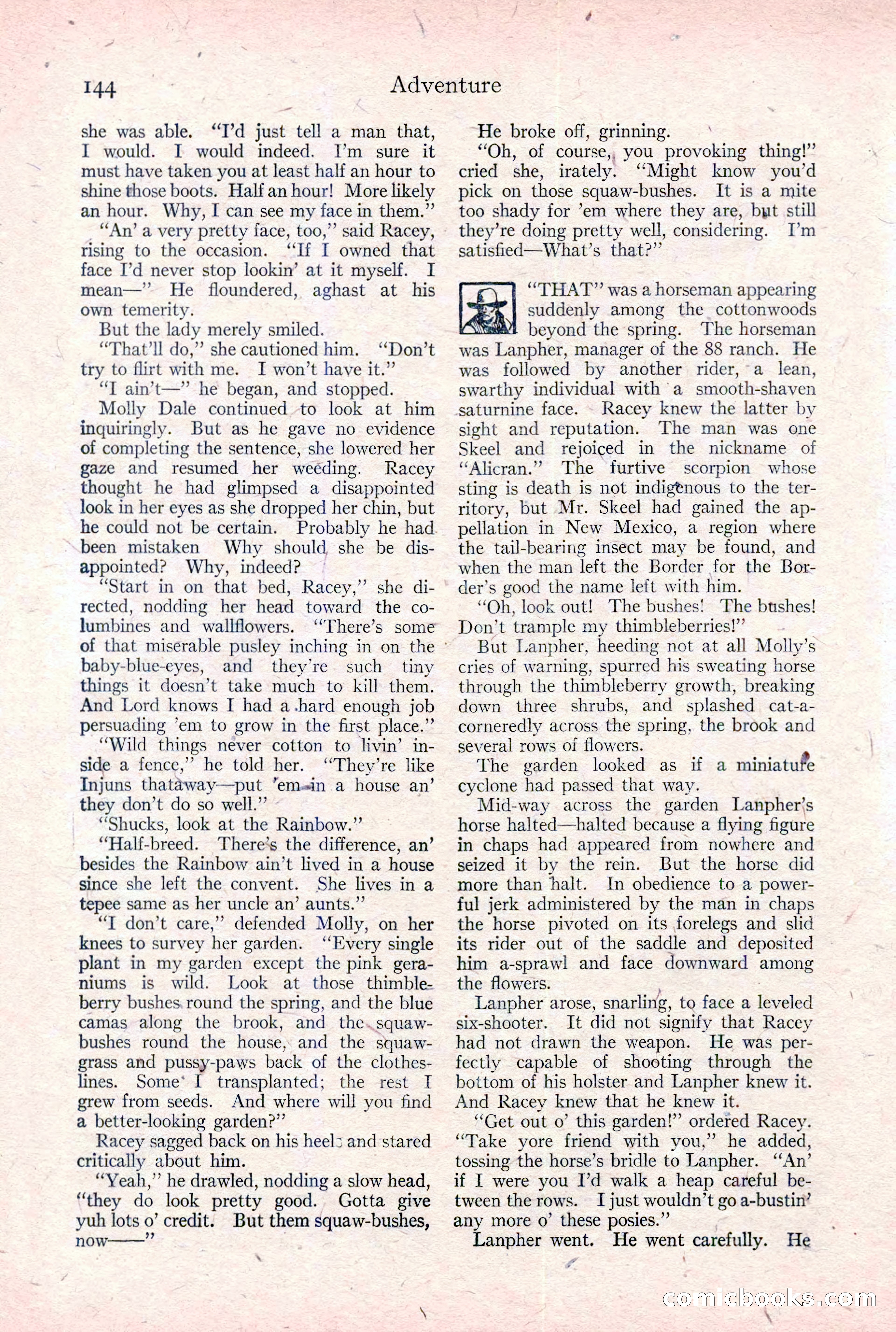 Adventure Magazine Cover, February 3, 1921 — page 150 of 200