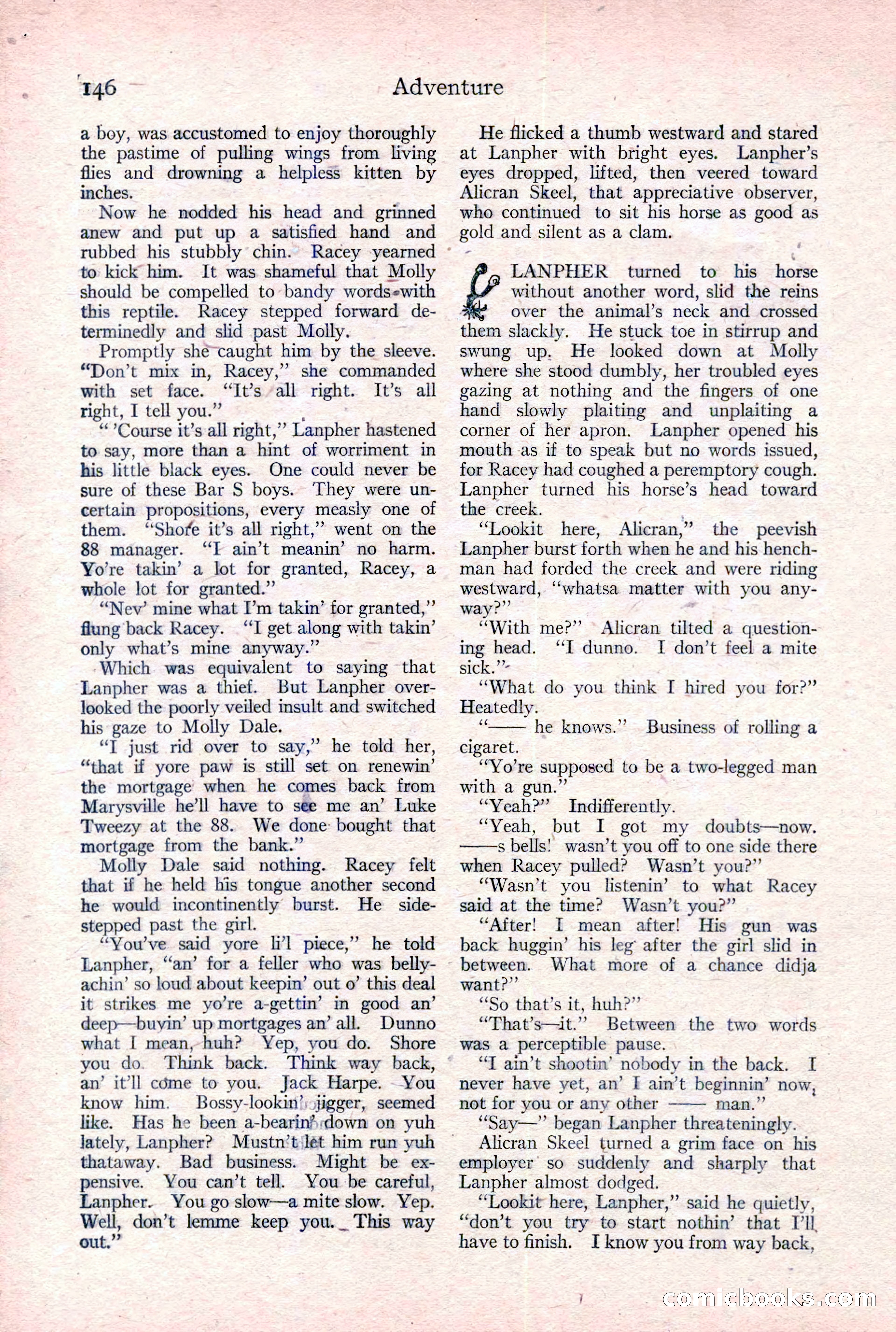 Adventure Magazine Cover, February 3, 1921 — page 152 of 200