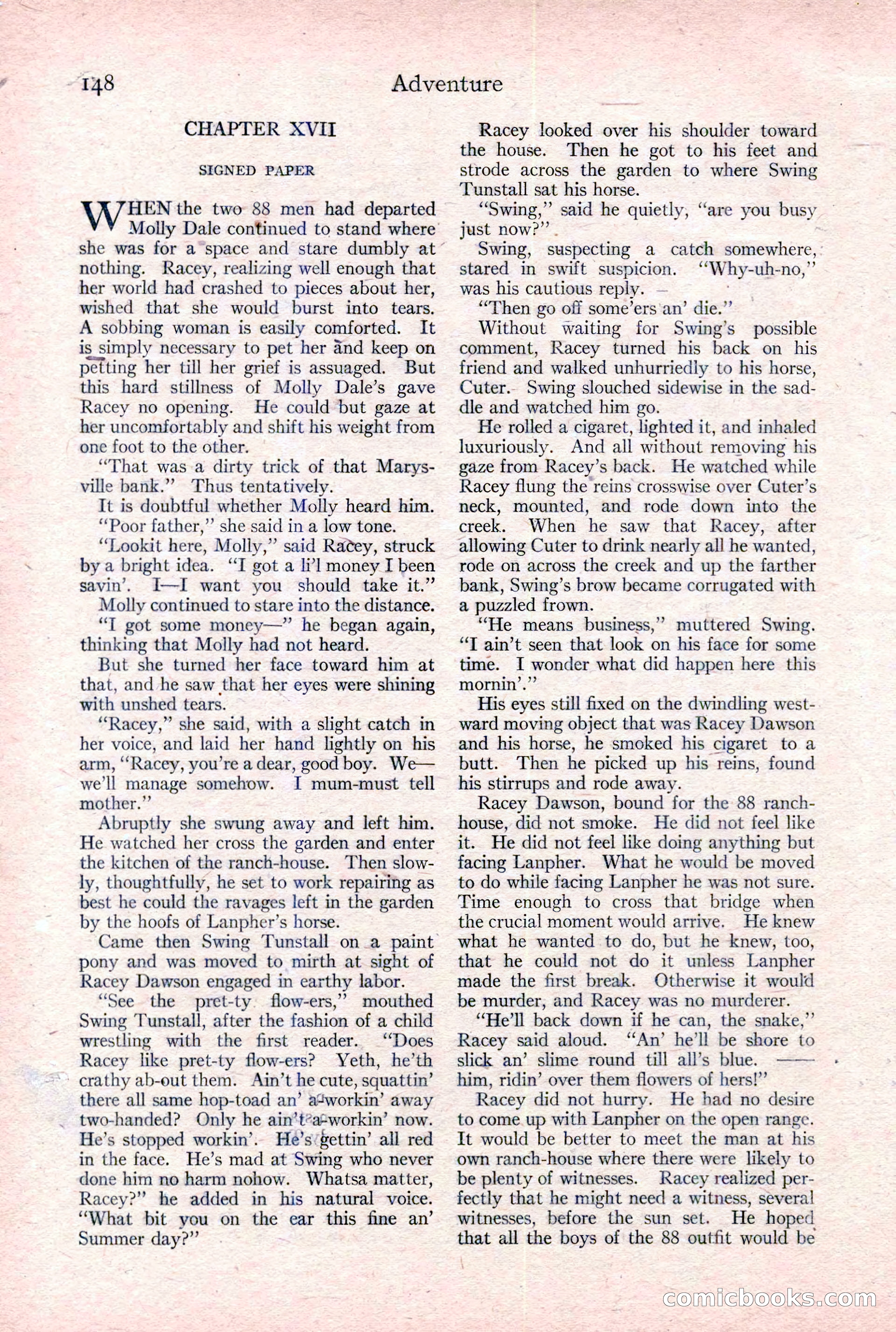 Adventure Magazine Cover, February 3, 1921 — page 154 of 200