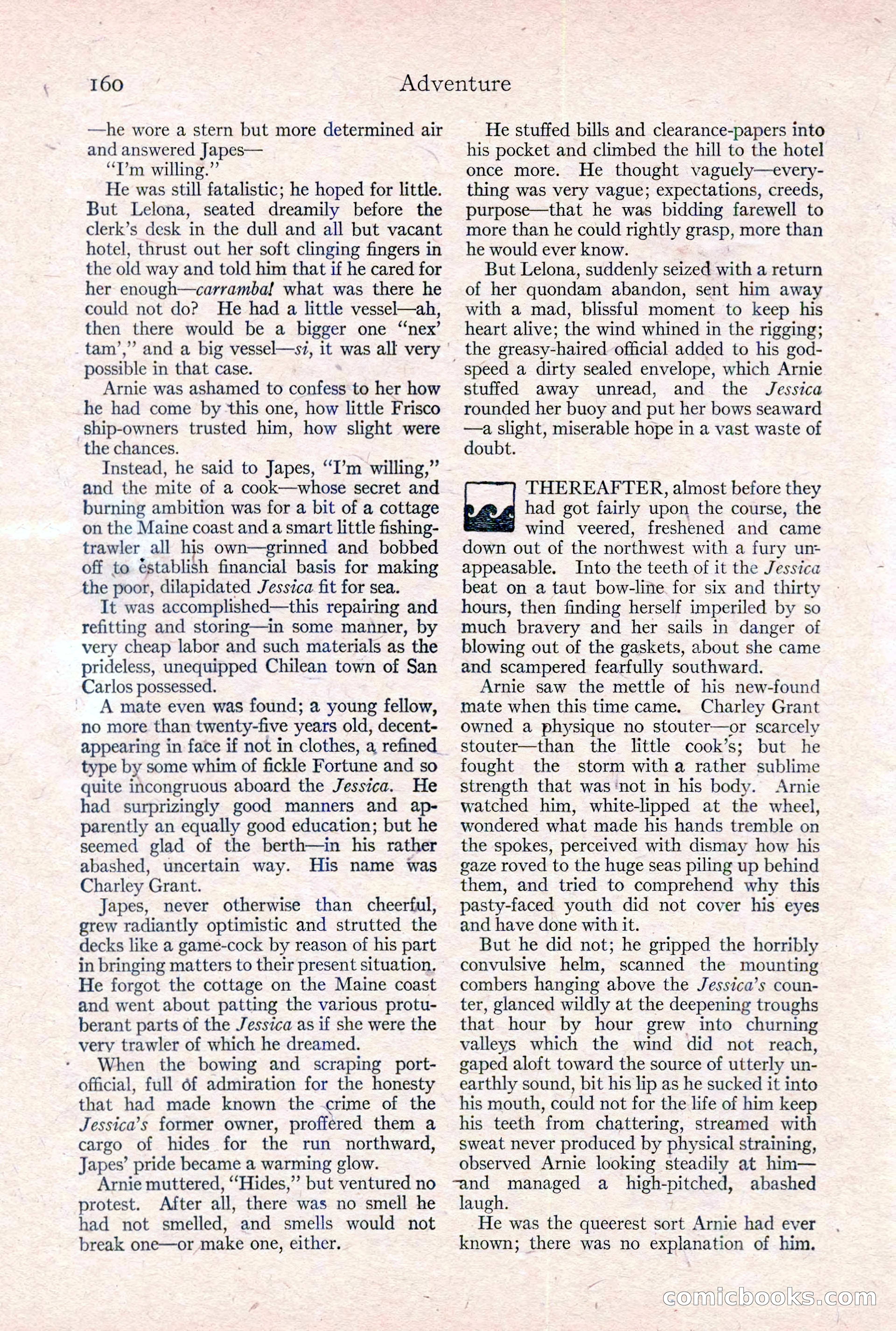 Adventure Magazine Cover, February 3, 1921 — page 166 of 200