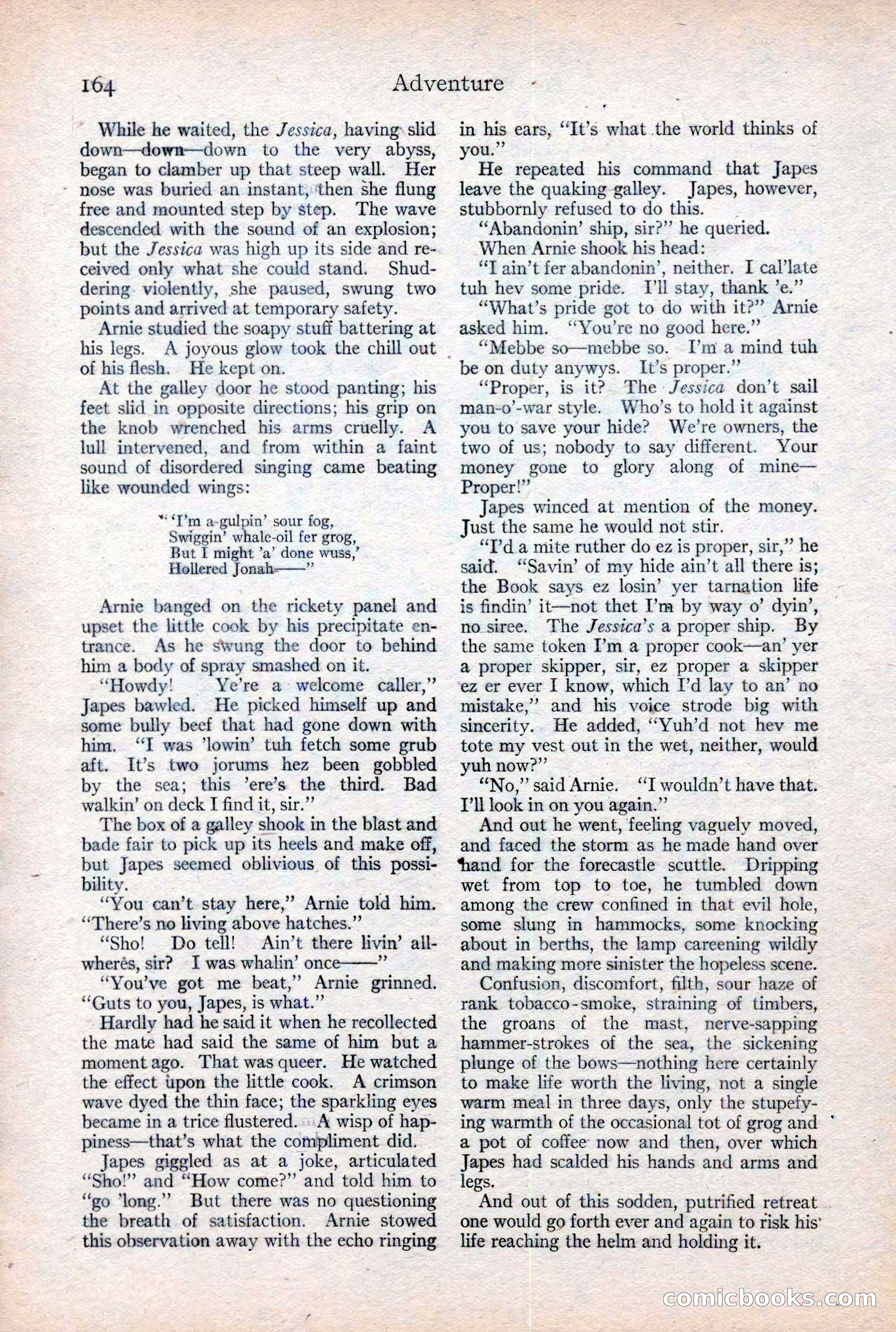 Adventure Magazine Cover, February 3, 1921 — page 170 of 200