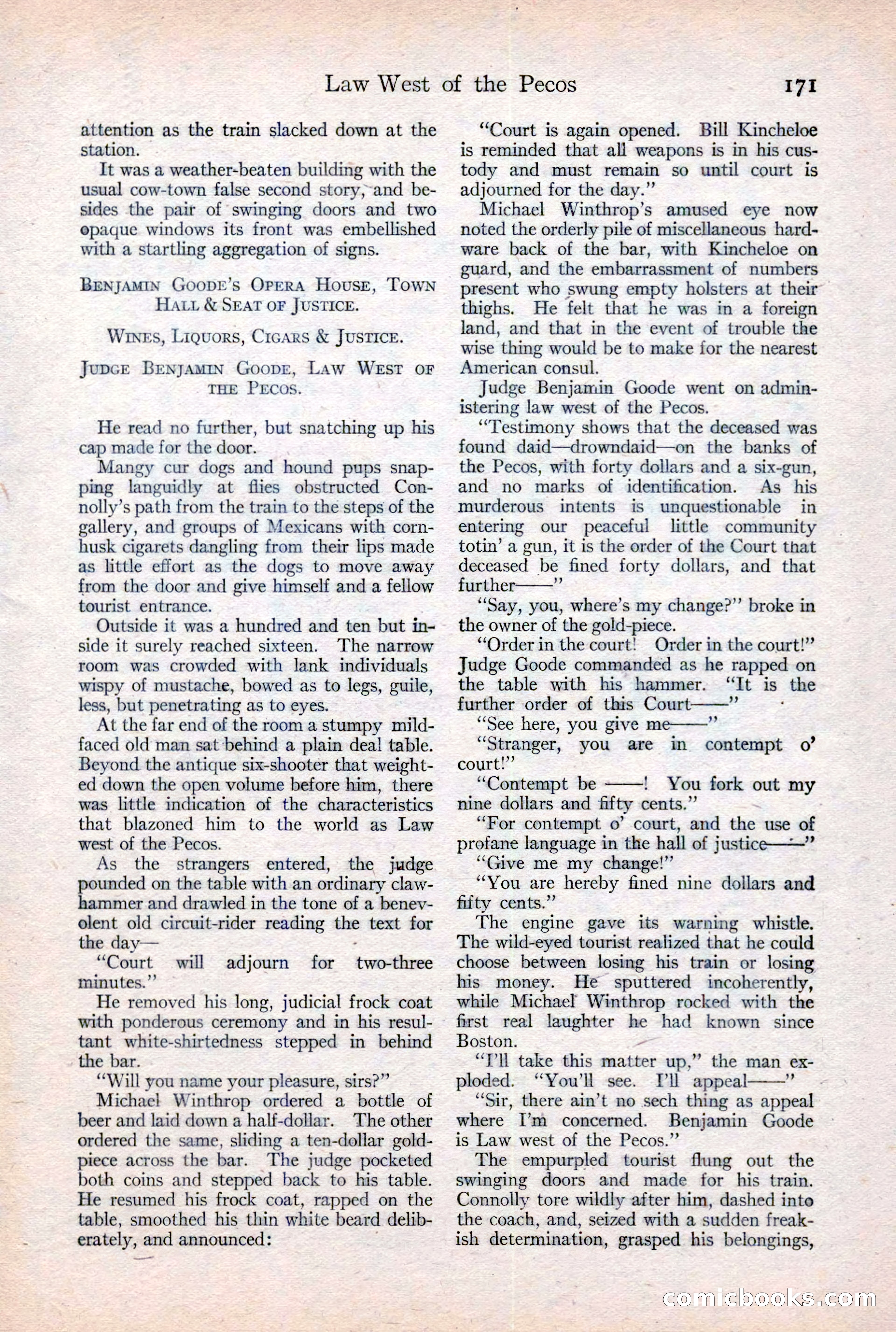 Adventure Magazine Cover, February 3, 1921 — page 177 of 200