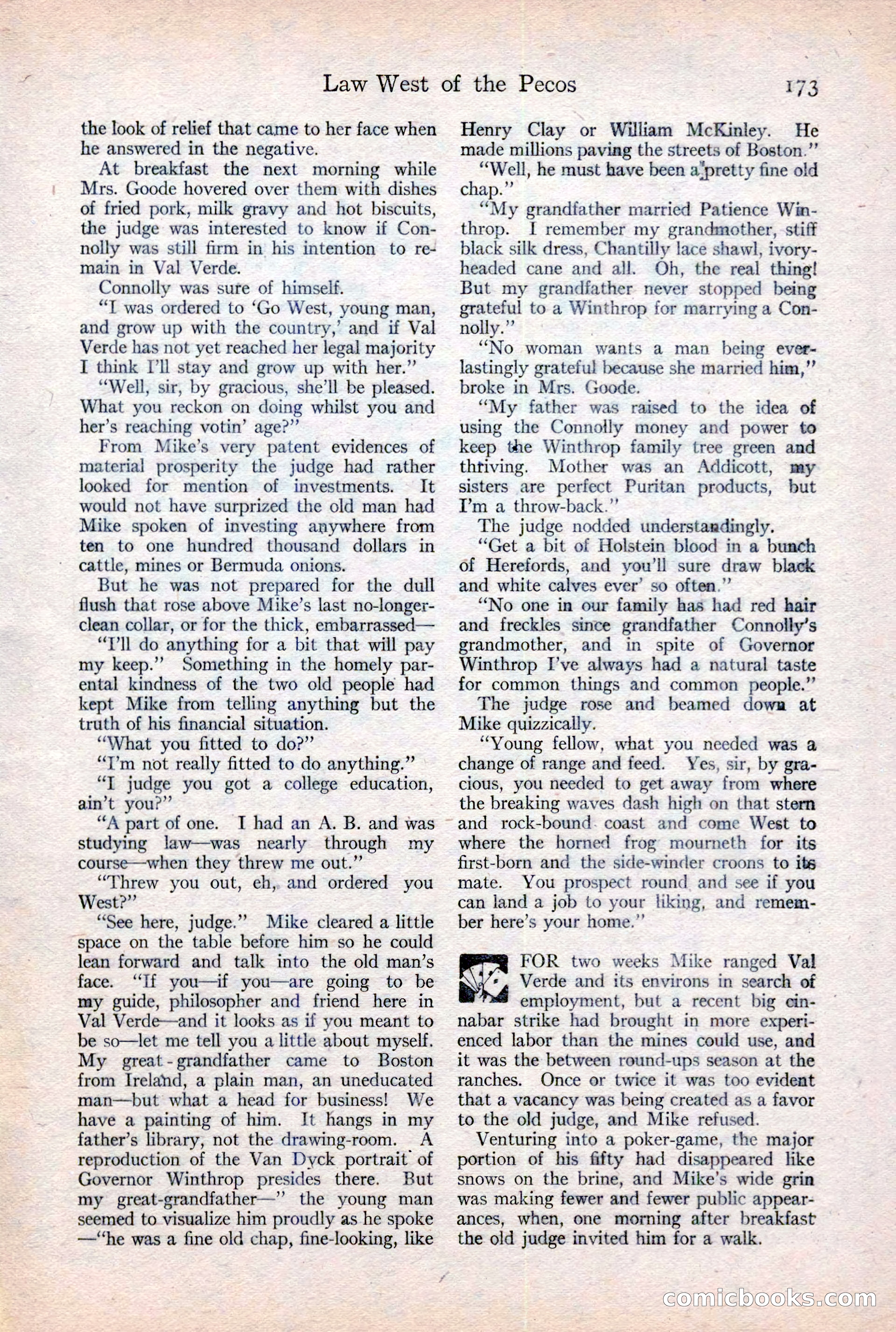 Adventure Magazine Cover, February 3, 1921 — page 179 of 200